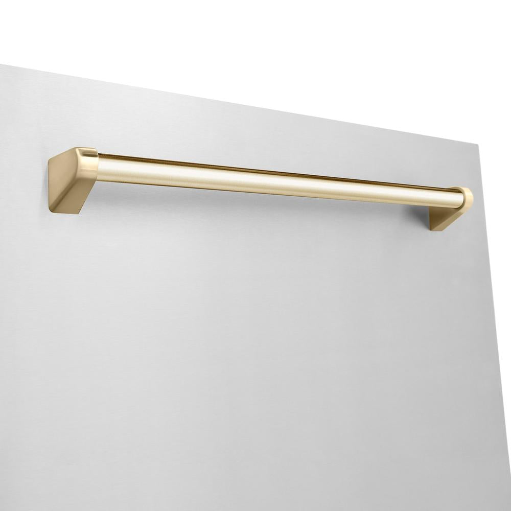 ZLINE Autograph Edition 48-inch Stainless Steel Kitchen Package - Dual Fuel Range, Range Hood, Dishwasher & Refrigerator with External Water Dispenser & Polished Gold Accents | Luxury Kitchen Appliances for Modern Homes & Professional Chefs