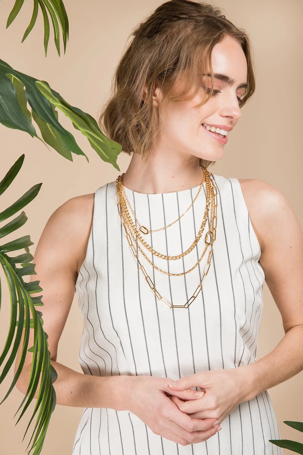 Layered Gold Chain Multi Necklace for Women - Trendy 14K Gold Plated Layered Necklace Set, Perfect for Daily Wear, Parties & Gifts