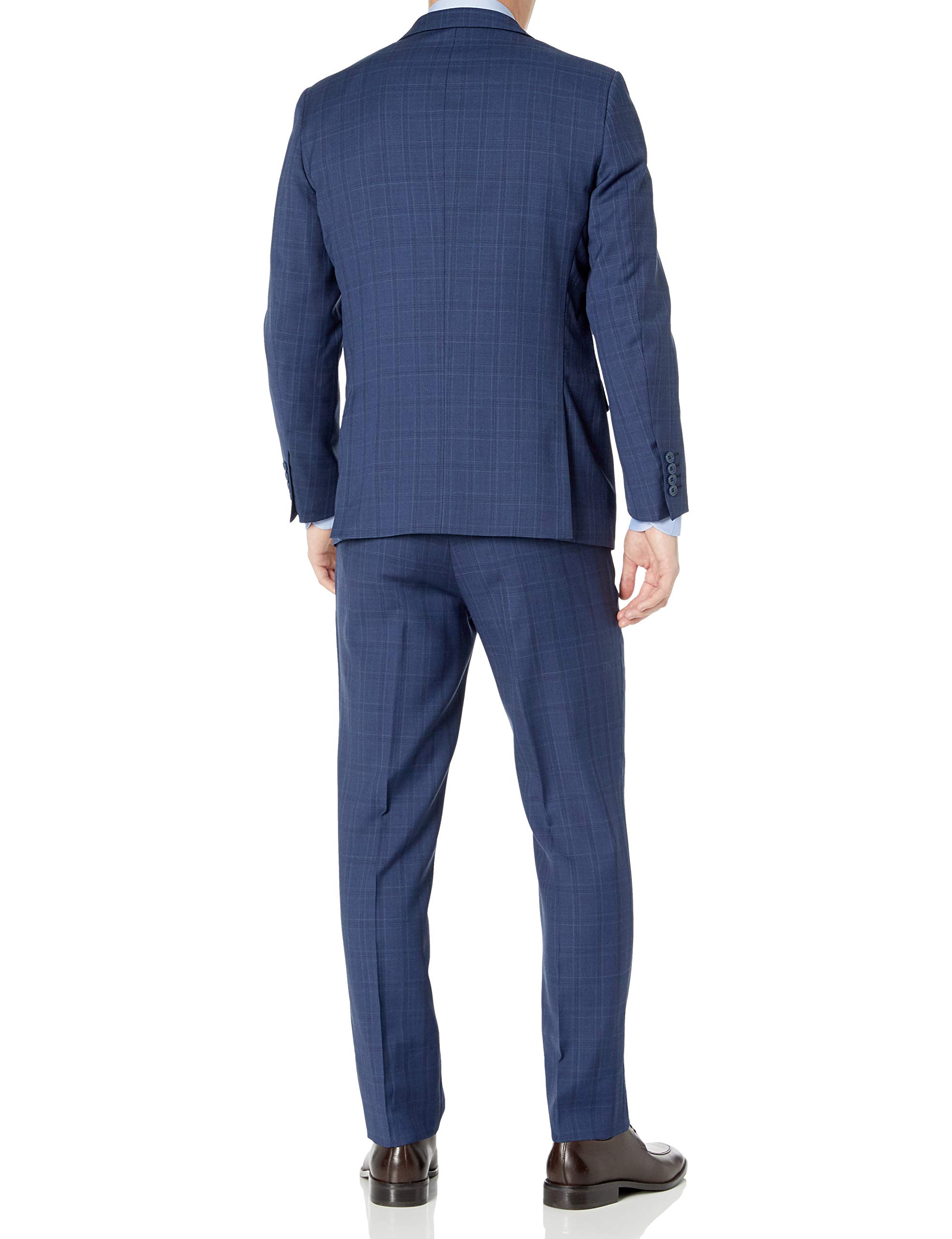 Adam Baker Men's Modern Fit 100% Wool Two-Piece Notch Lapel Suit - Premium Business Attire for Weddings, Interviews & Formal Events