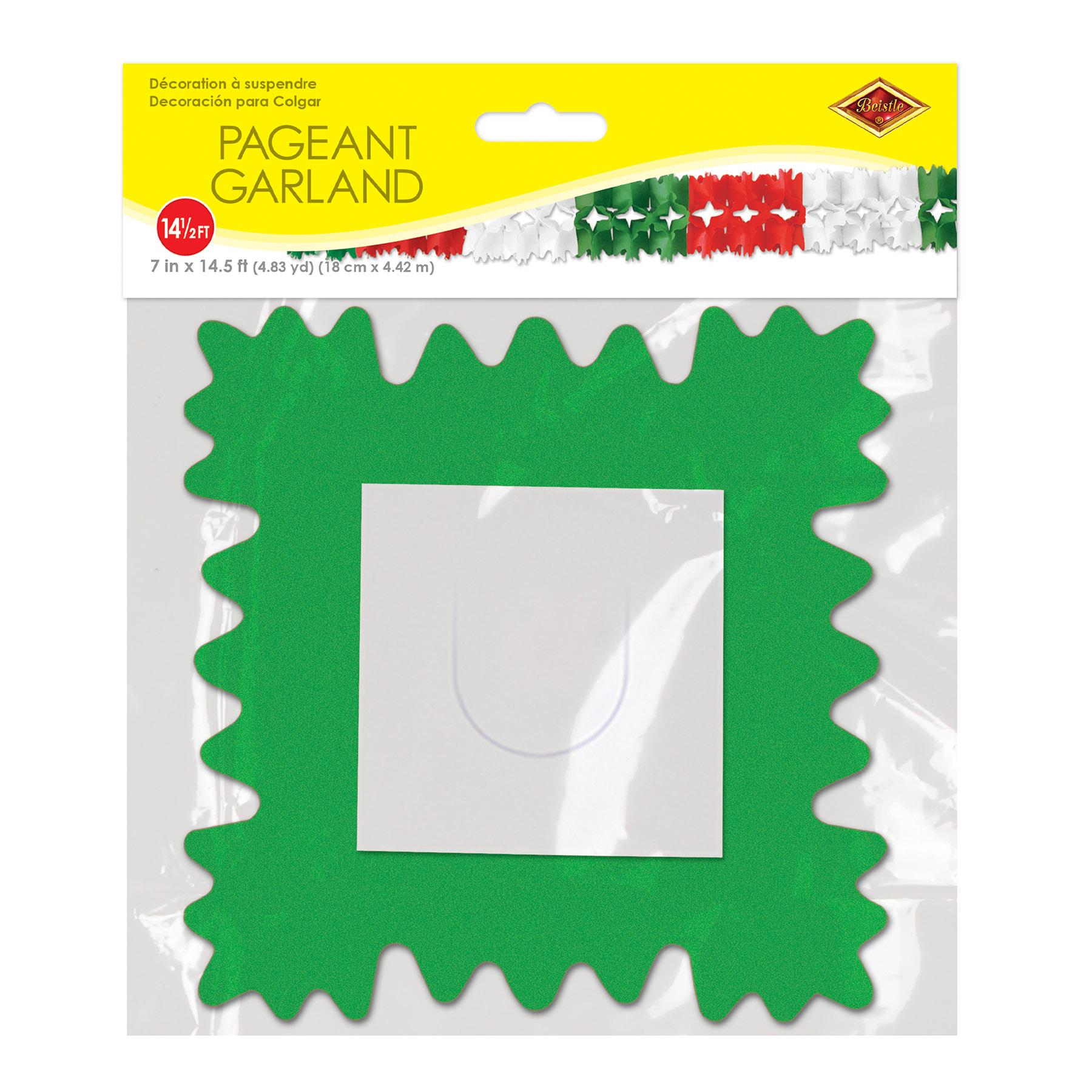 12 Pack Beistle Fiesta Packaged Pageant Garland - Red, White & Green Party Decorations for Cinco de Mayo, Birthday & Mexican Themed Celebrations