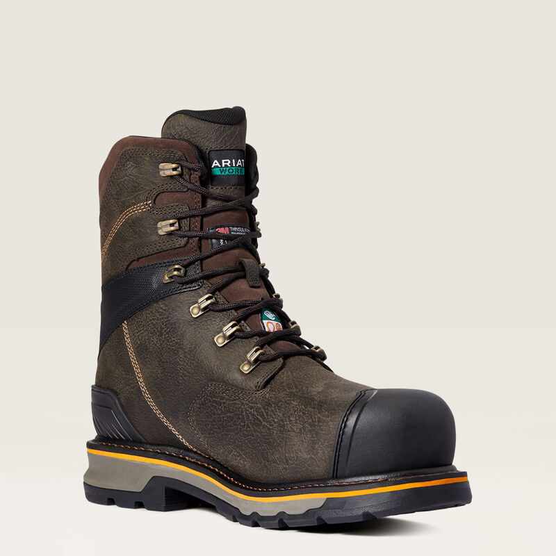 Stump Jumper 8 CSA Glacier Grip Waterproof 600g Composite Toe Work Boots - Heavy Duty Safety Shoes for Construction, Hiking & Outdoor Work