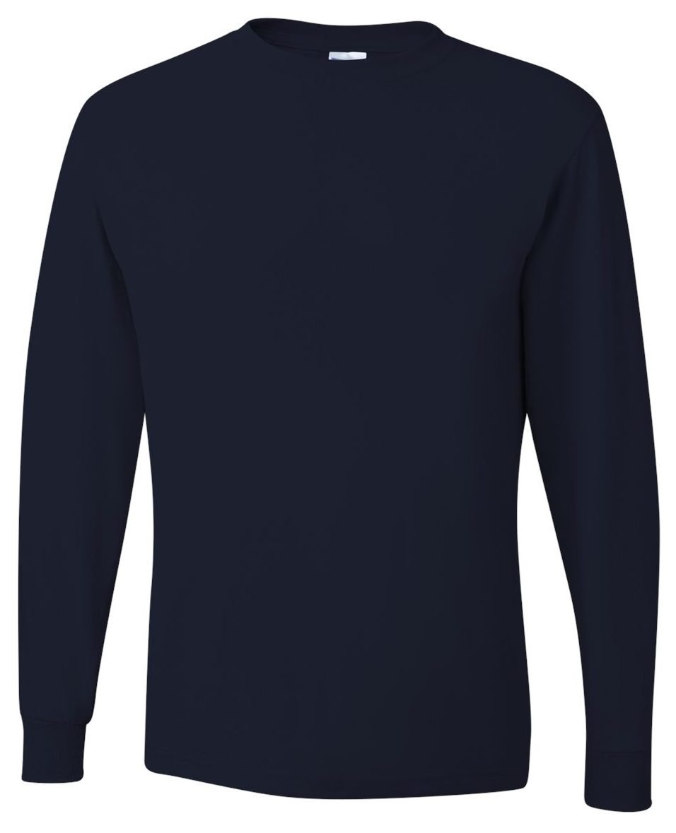 Jerzees 50/50 Heavyweight Blend Long-Sleeve T-Shirt for Men - XL Size, Black Cotton Polyester Comfort Fit - Perfect for Casual Wear, Workouts & Layering