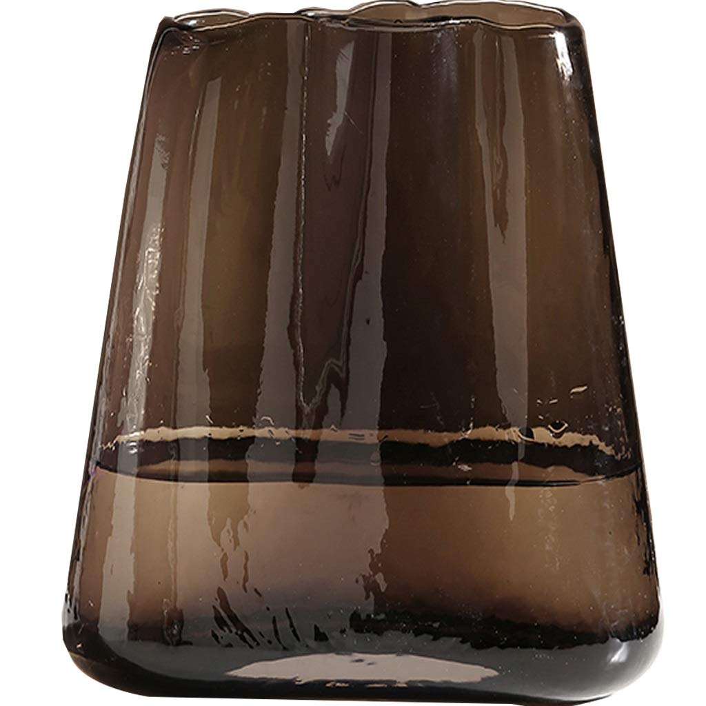 Stylish Glass Vase for Flowers - 8.1 Inch Modern Home Decor for Living Room, Dining Table, Office & Wedding Centerpieces - Perfect for Fresh Cut Flowers, Dried Arrangements & Hydroponic Plants (Color A, 20x20.5cm)