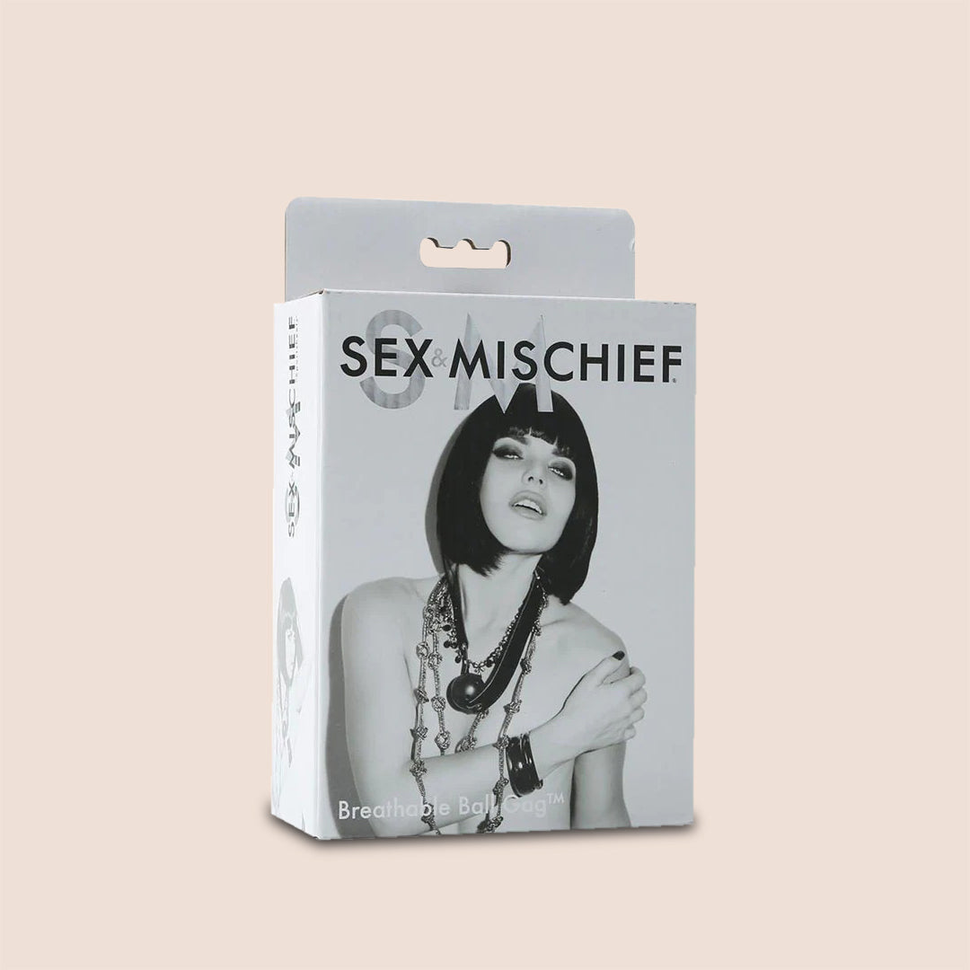 Sex & Mischief Breathable Ball Gag - Adjustable BDSM Restraint for Adults | Perfect for Role Play, Bondage, and Sensory Play