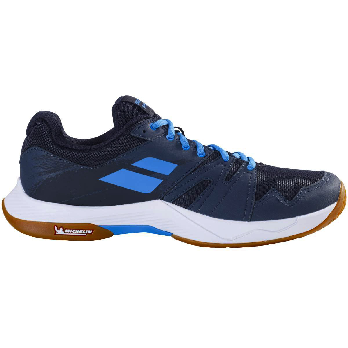 Babolat Shadow Team Men's Indoor Court Shoes - Lightweight Tennis Shoes for Men with Cushioning & Support - Dark Grey/Blue - Perfect for Indoor Tennis, Badminton & Squash Games
