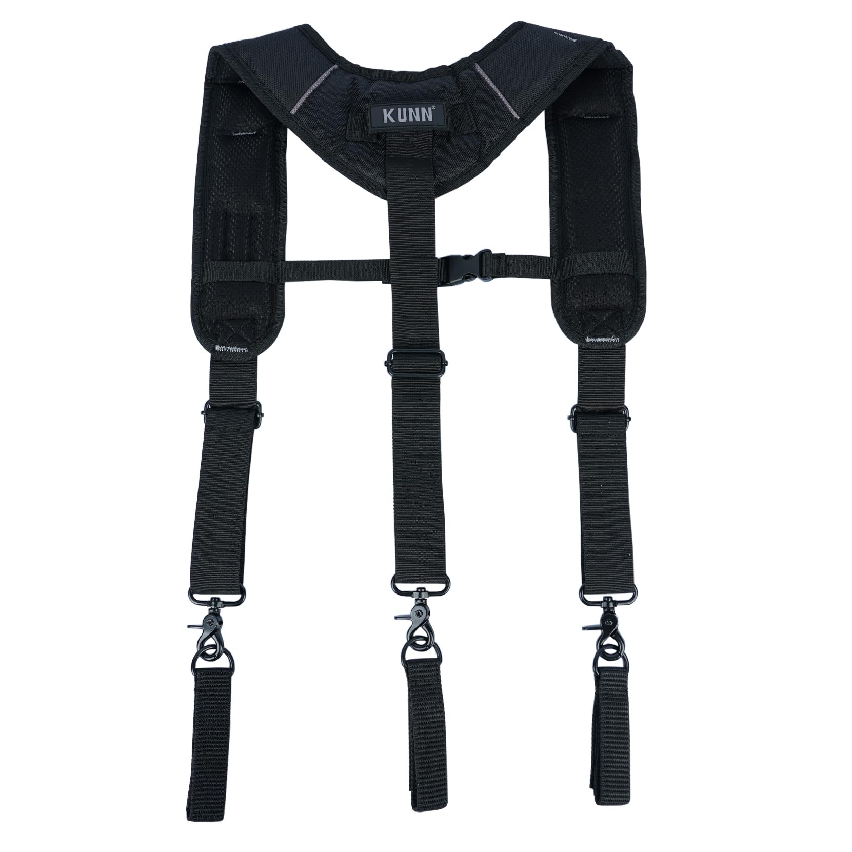 KUNN Heavy Duty 3-Point Padded Tool Belt Suspenders for Men - Adjustable Construction Work Suspender with Tool Belt Loops & Comfortable Shoulder Pads - Perfect for Carpenters, Electricians & DIY Home Improvement Projects