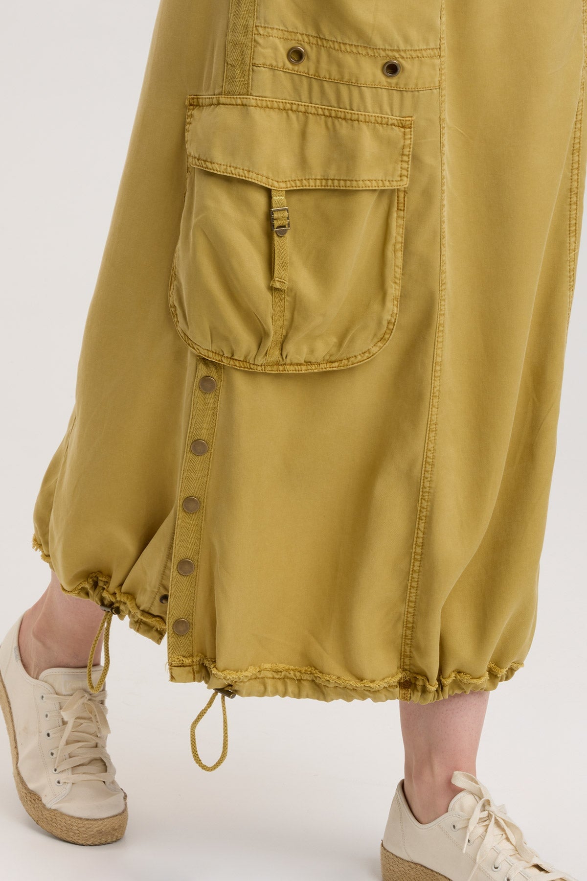 Leslyn Skirt - Herbsaint Pigment Dye Flowy Midi Skirt for Women | Boho Chic Style | Perfect for Casual Outings, Beach Vacations & Summer Festivals
