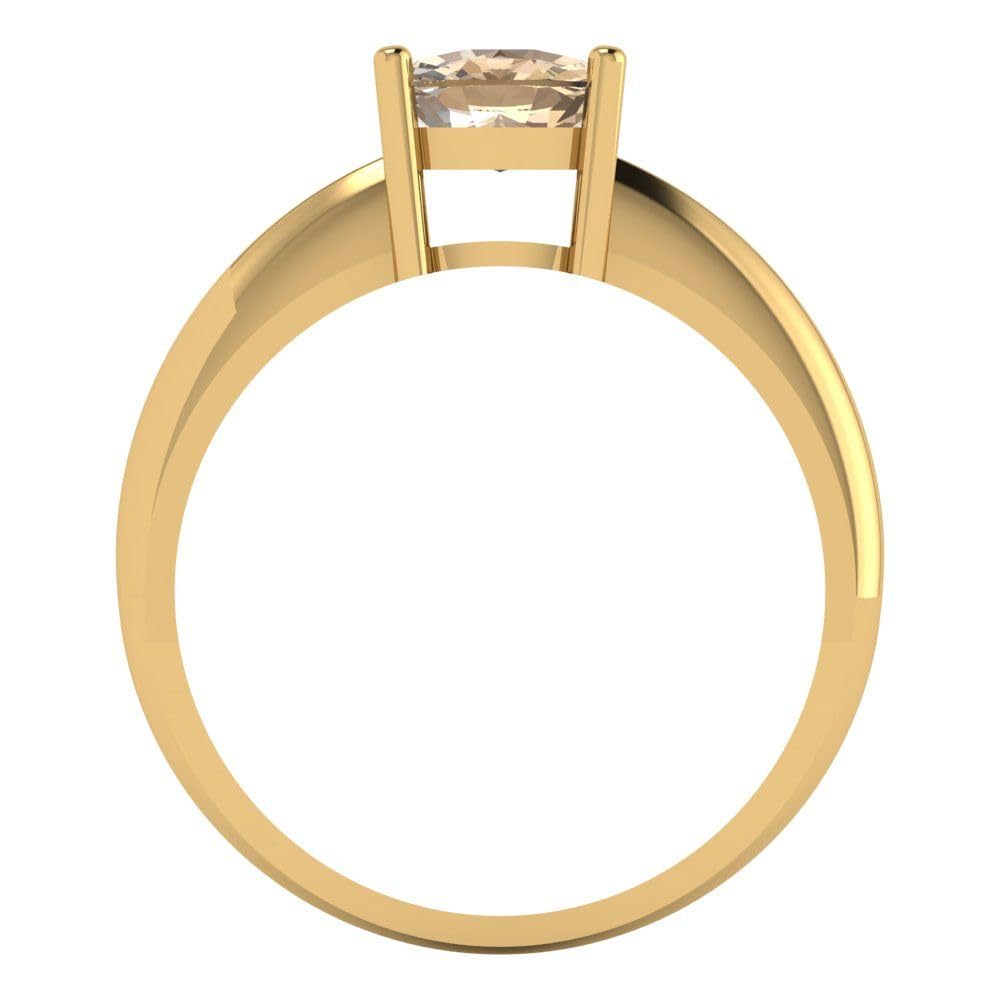 1.50 ct Cushion Cut Yellow Moissanite Engagement Ring - 14k Yellow Gold Solitaire Bridal Wedding Ring for Women | Anniversary, Proposal, Valentine's Day Gift
