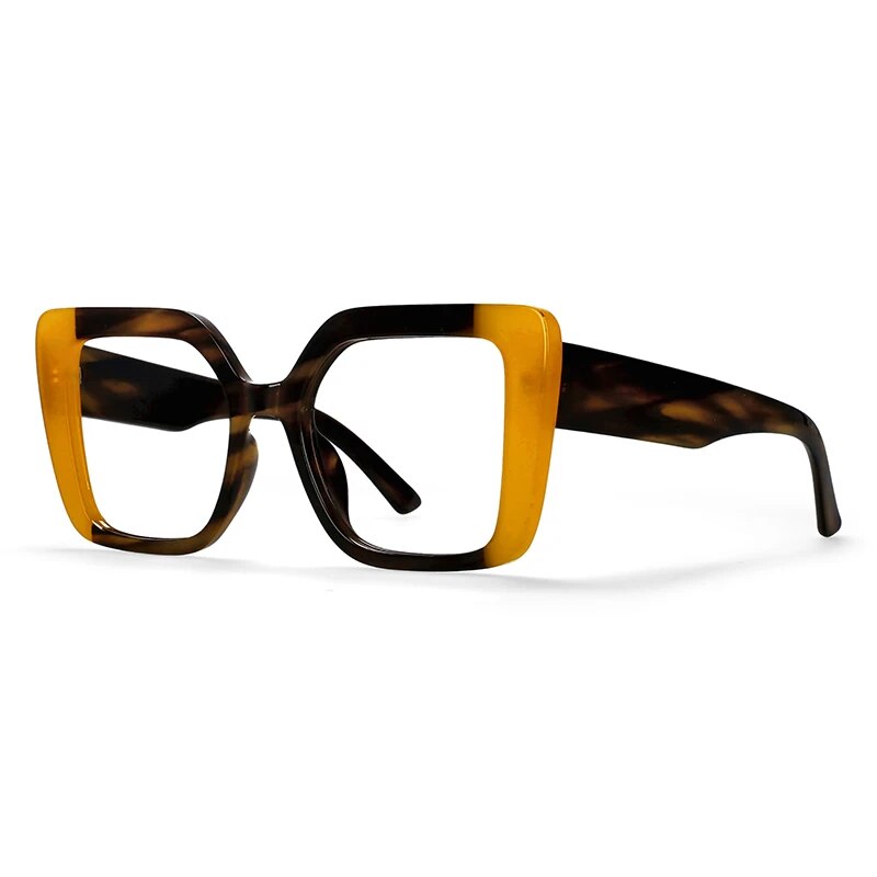 CCspace Women's Full Rim Square Polycarbonate Reading Glasses +1.00 to +4.00 Strength - Lightweight Blue Light Blocking Readers for Computer Work, Reading & Office Use