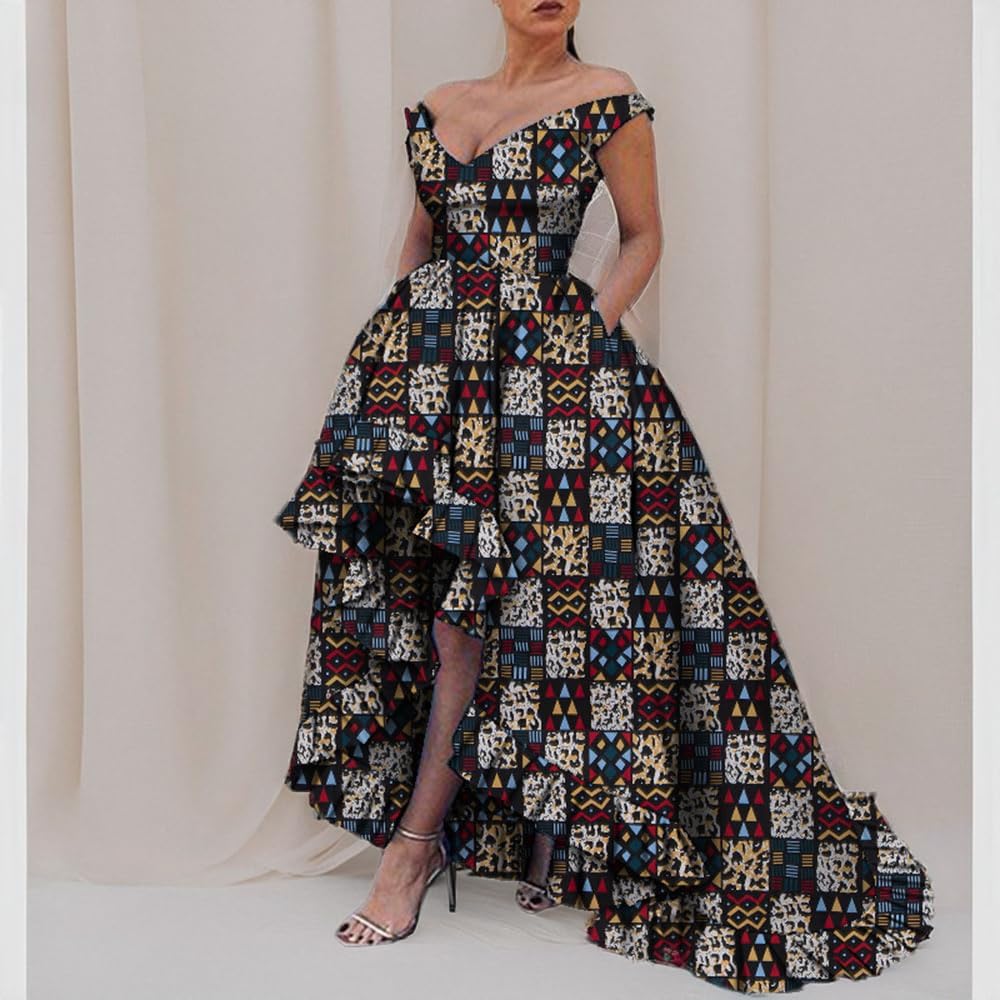 Stylish African Print Dashiki Dresses for Women - Plus Size Party Robe & Elegant Dinner Dress | Perfect for Cultural Events, Weddings & Special Occasions