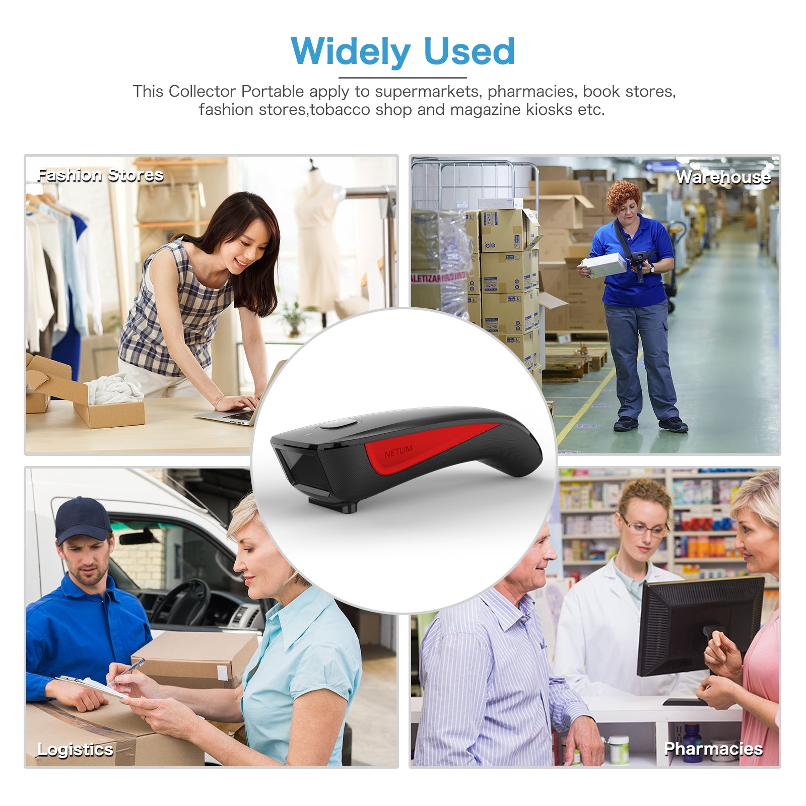 C990 2D Wireless Barcode Scanner - Fast & Accurate QR Code Reader for Retail, Warehouse, and Inventory Management | USB & Bluetooth Connectivity
