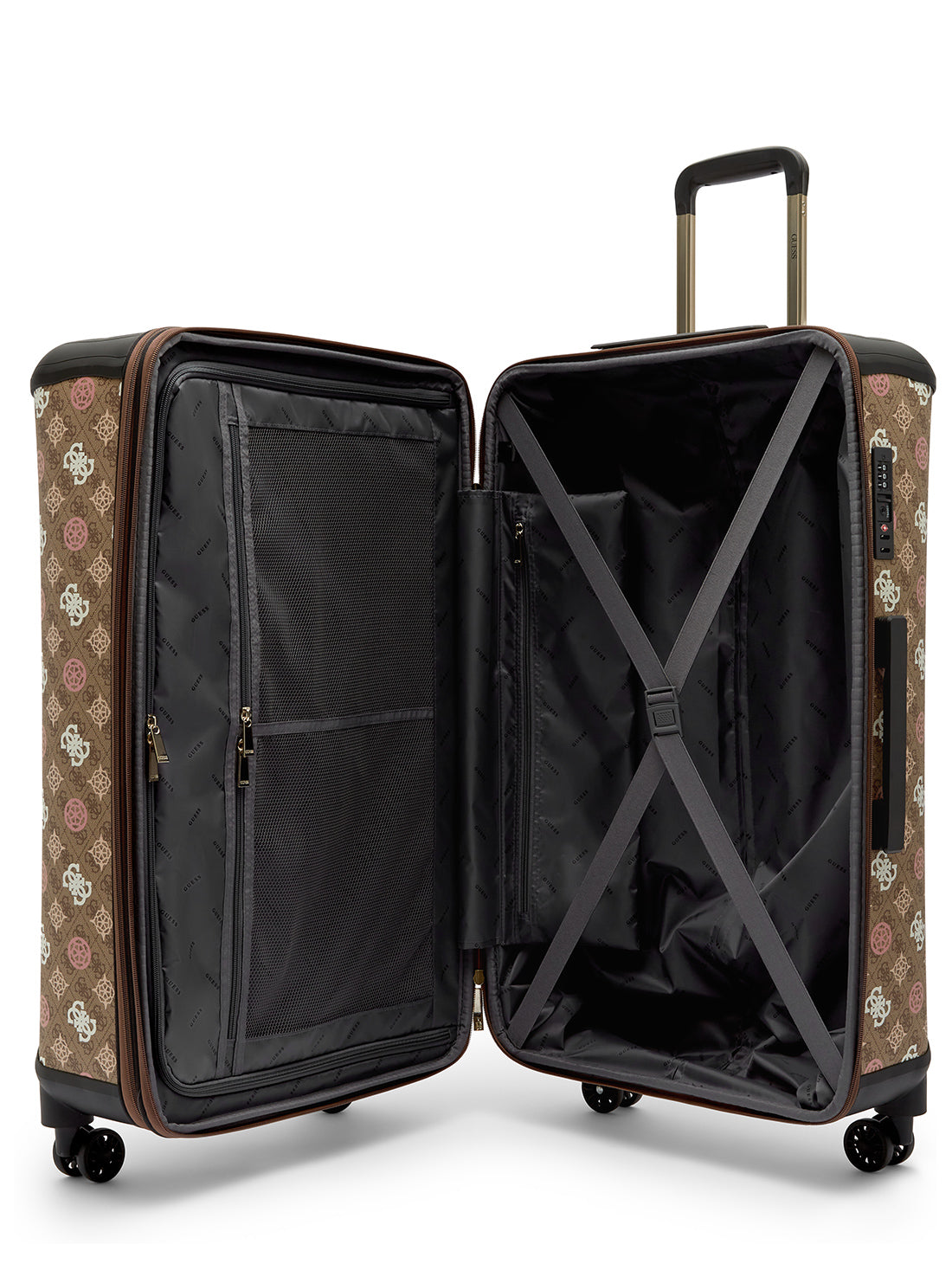 Eliette 71cm Brown Logo Suitcase - Lightweight Luggage for Travel, Business Trips & Weekend Getaways