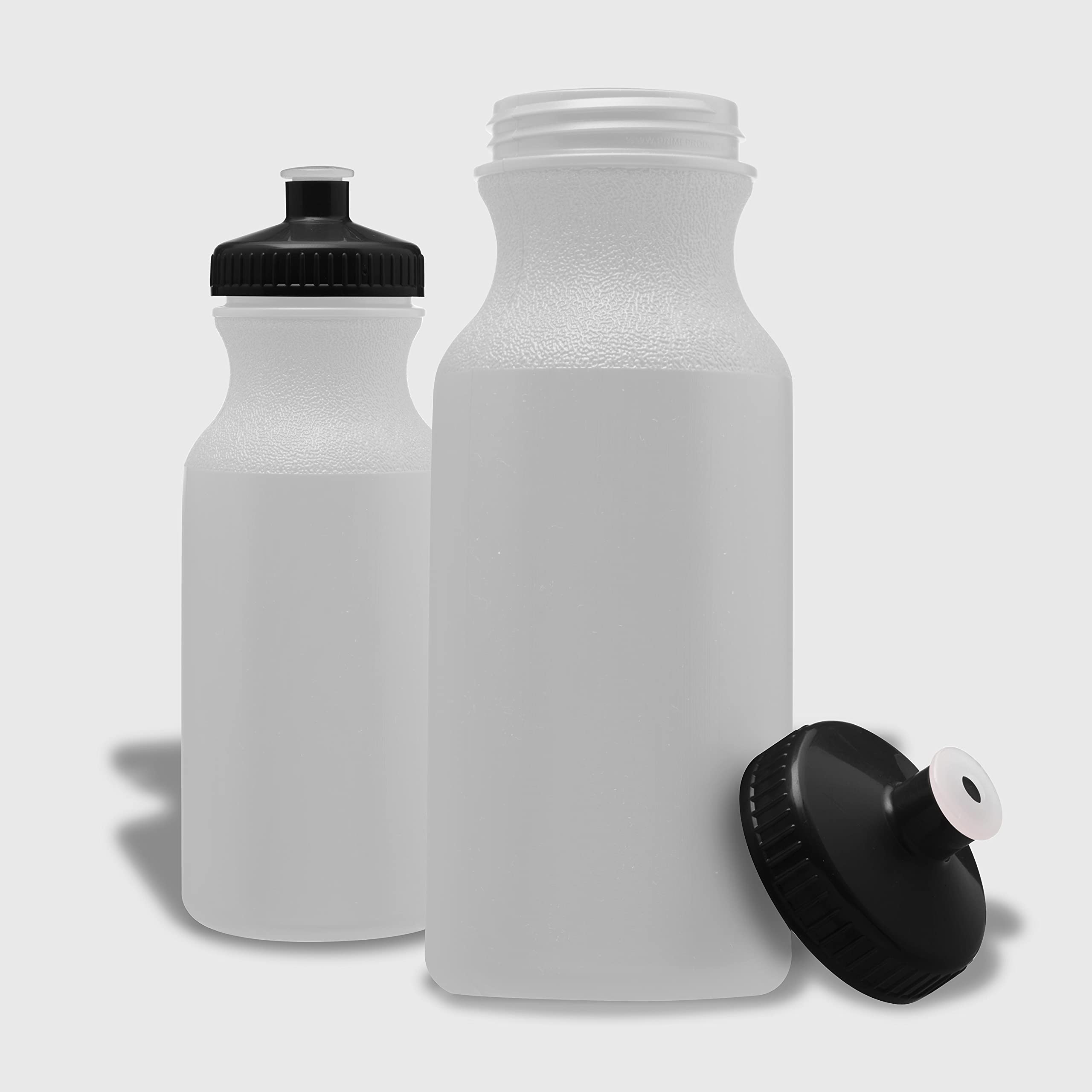 20 oz. Water Bottles with Push Cap - Set of 10 Bulk Pack - BPA-Free Reusable Sports Bottles for Gym, Hiking, Camping & Outdoor Activities - Ideal for Hydration at Work, School or Travel - White