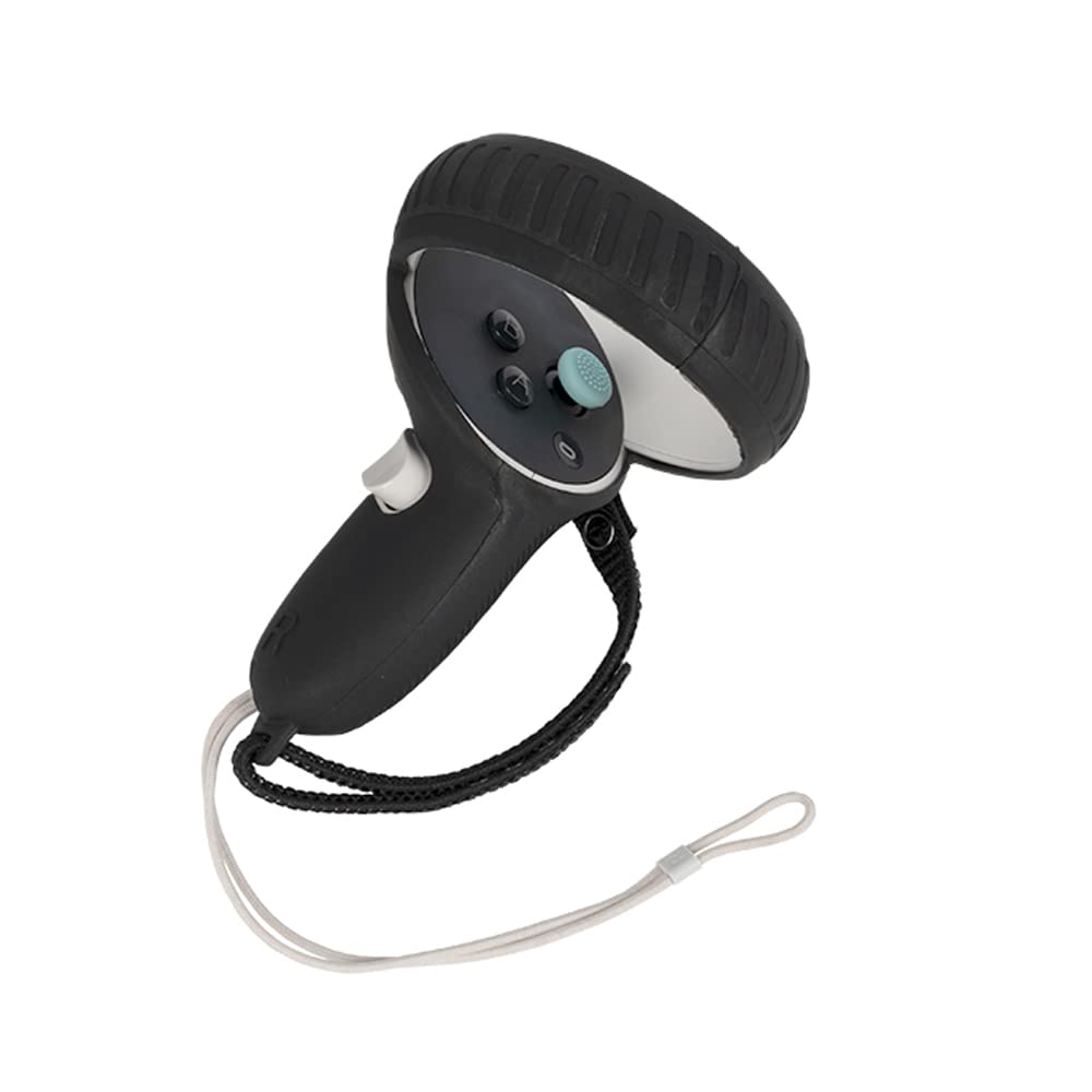 Soft Silicone Touch Controller Grip Cover with Hand Strap - Black for Gaming Comfort