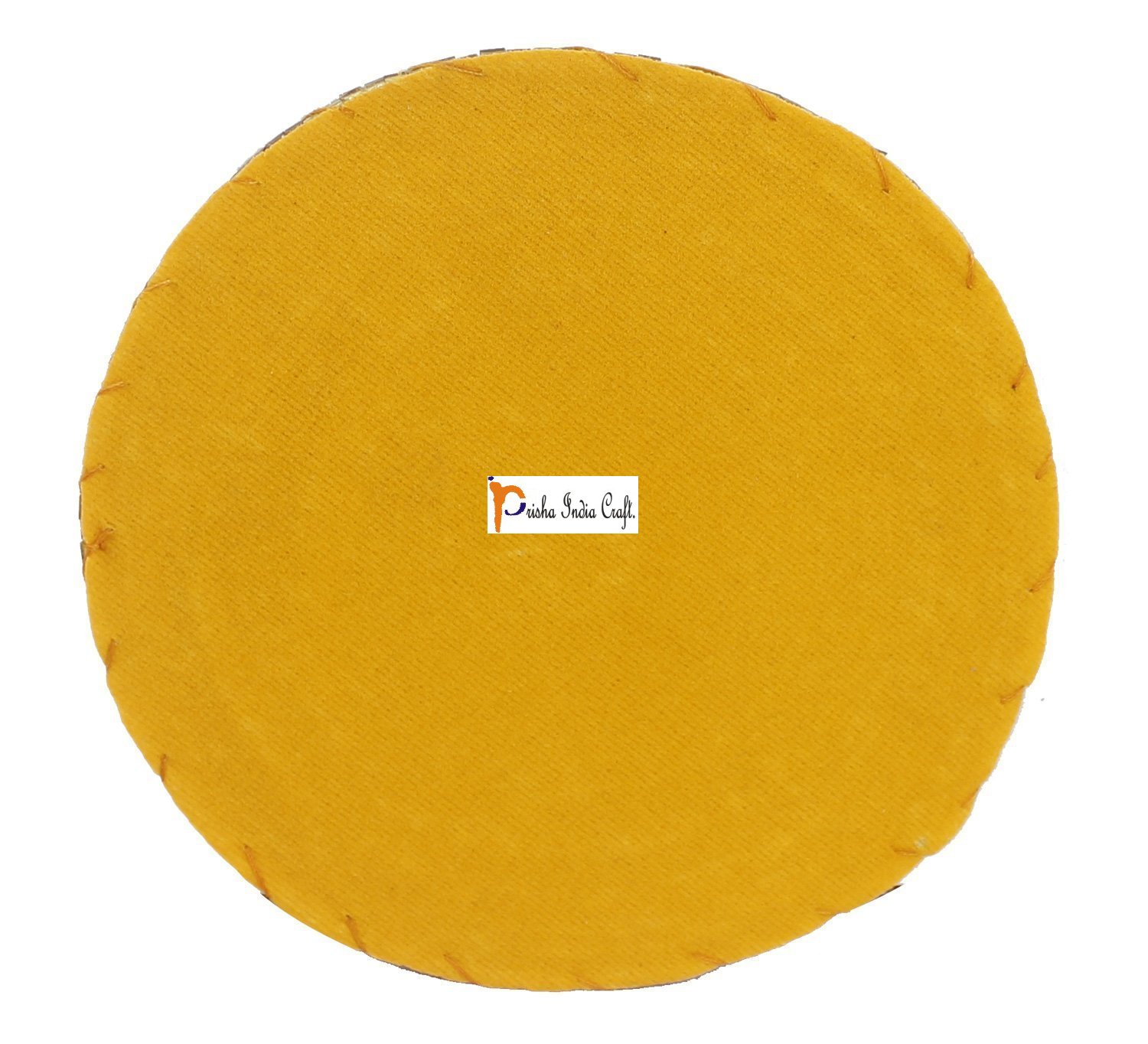 Prisha India Handmade Gold Beaded Tea Coasters Set of 4 - 4 Inch Round Coasters for Tea Cups, Coffee Mugs & Hot Beverages - Elegant Table Decor for Home, Office & Gifts