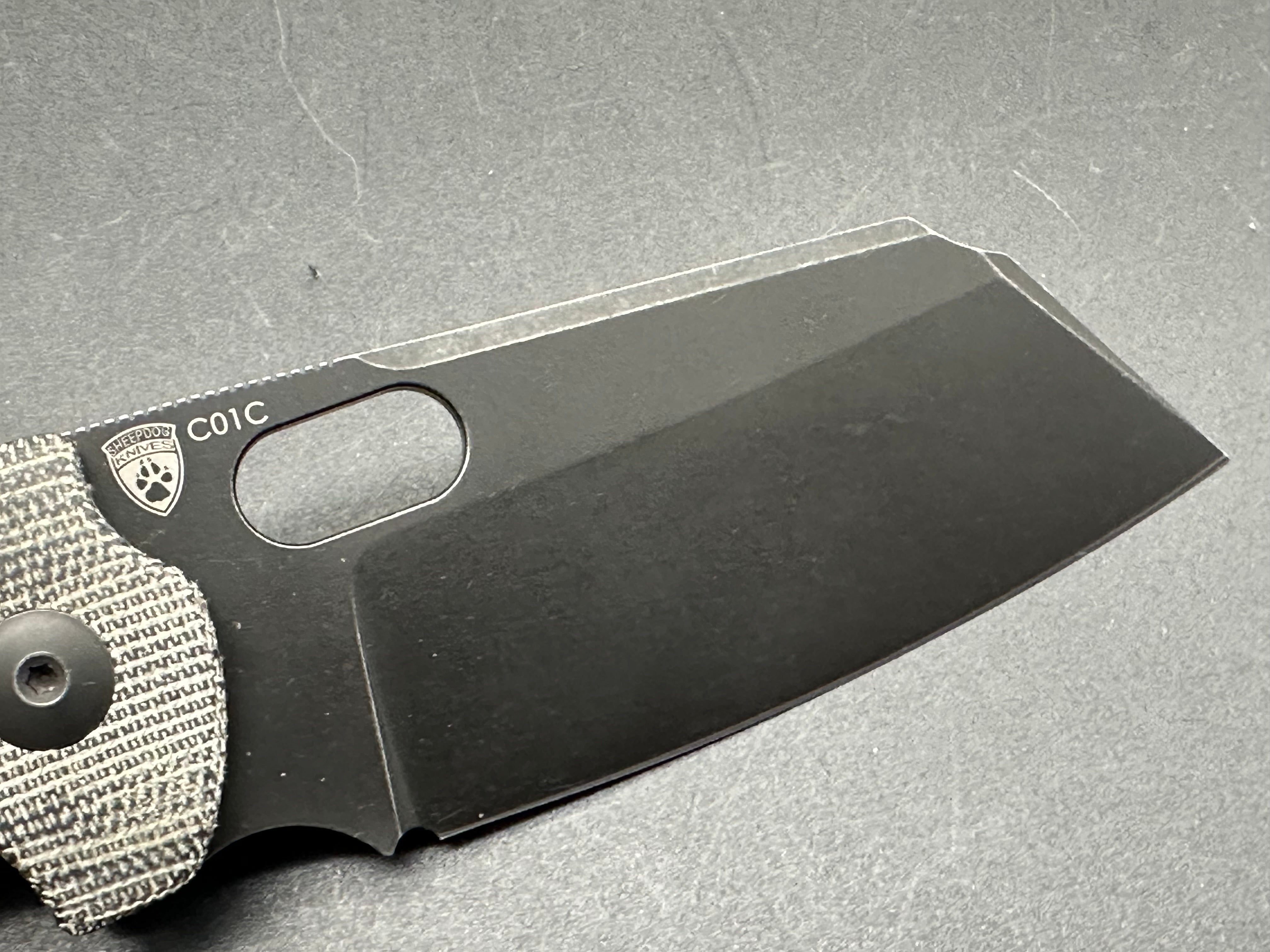KIZER C01C Sheepdog Pocket Knife - 154CM BlackWash Blade, Button Lock, Micarta Handle (V4488BC1) | EDC Folding Knife for Outdoor, Camping & Everyday Carry