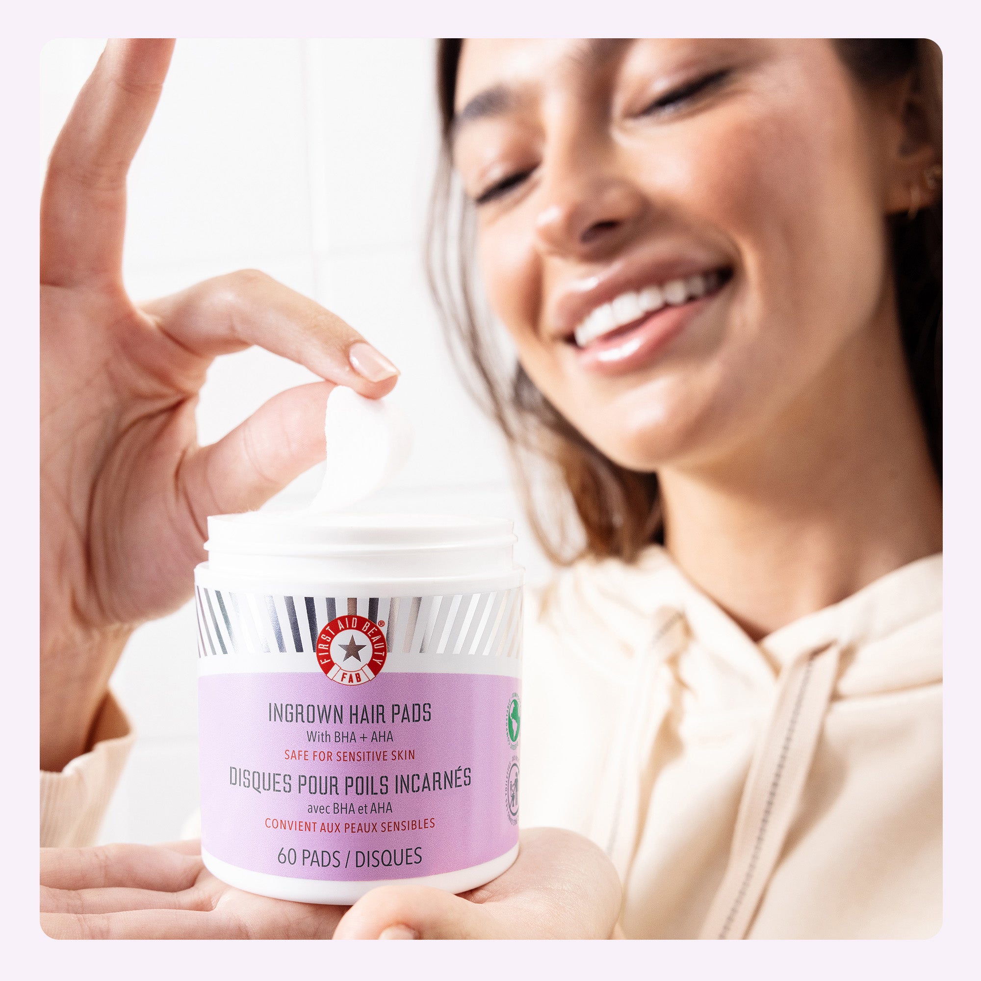 Exfoliating Ingrown Hair Treatment Pads with BHA & AHA (60 Count) - Prevent Razor Bumps & Ingrown Hairs for Smooth Skin - Perfect for Post-Shaving & Waxing Care