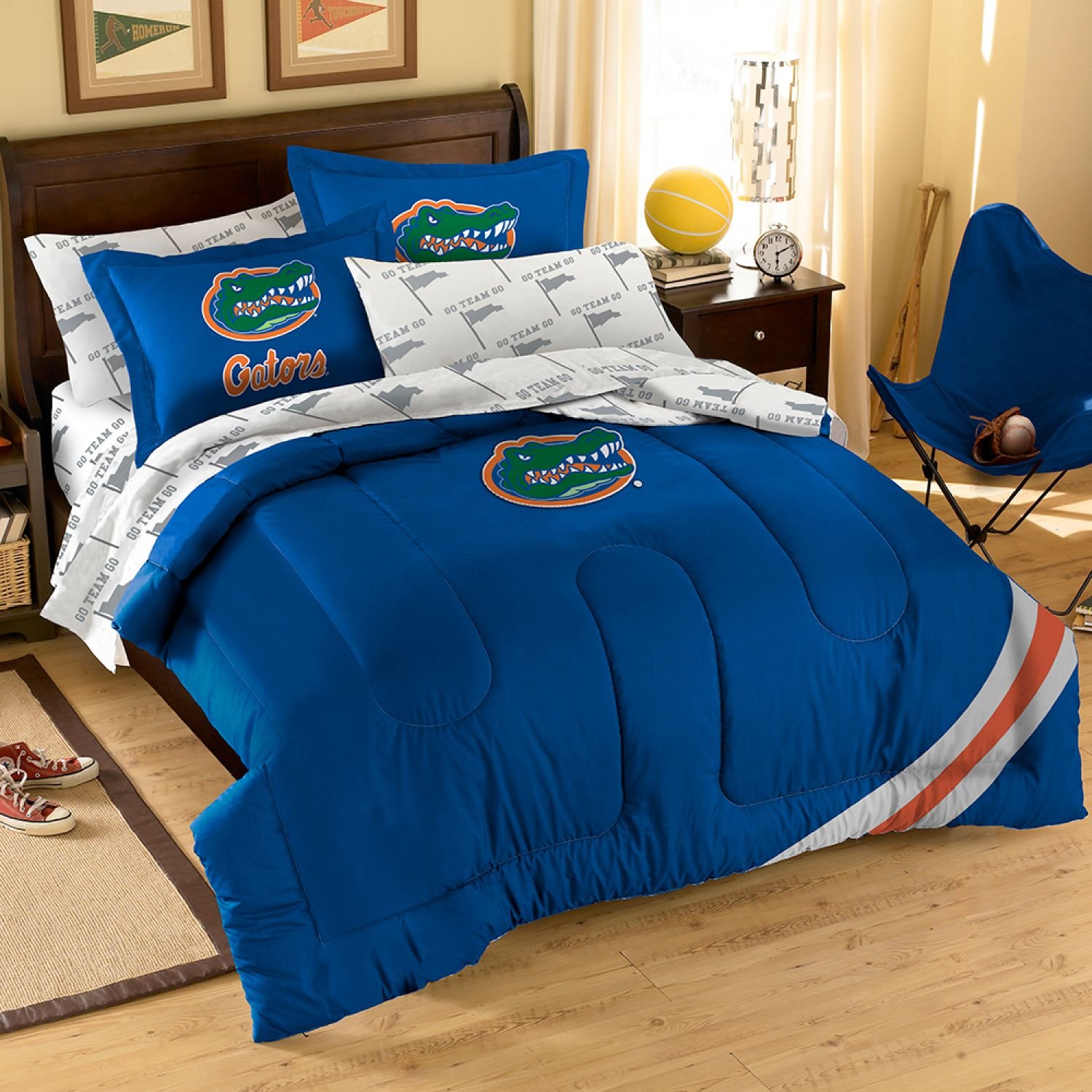 NCAA Team Logo Full Bedding Set - Comforter, Sheet & Pillowcase - College Sports Fan Gift for Dorm Room Decor (Team Name Options) | Perfect for Game Day, Fan Cave & Student Housing
