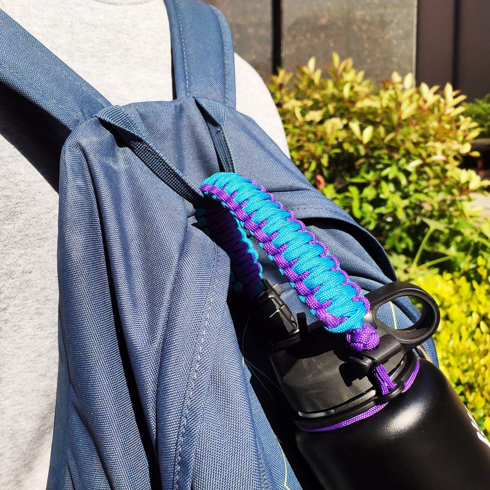 WEREWOLVES Paracord Handle for Water Bottles 12oz to 64oz - Adjustable Wide Mouth Bottle Strap - Durable Paracord Survival Gear - Perfect for Hiking, Camping & Outdoor Adventures
