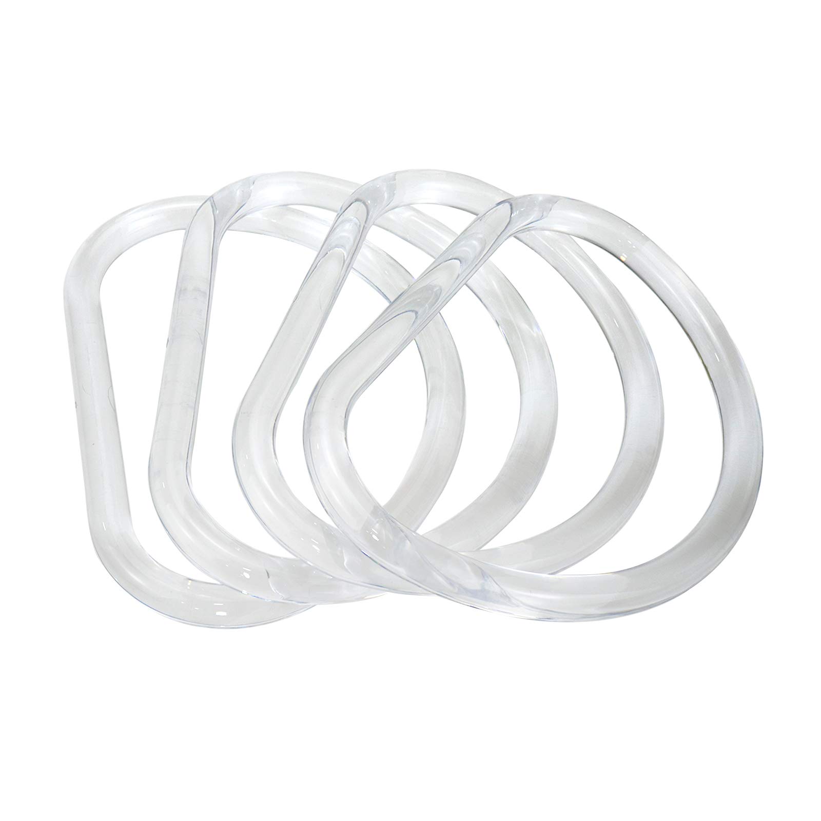 Geesatis 4-Piece Clear D-Shaped Plastic Handbag Handles for DIY Purse Making - Perfect for Handcrafted Tote Bags, Clutches & Designer Purses