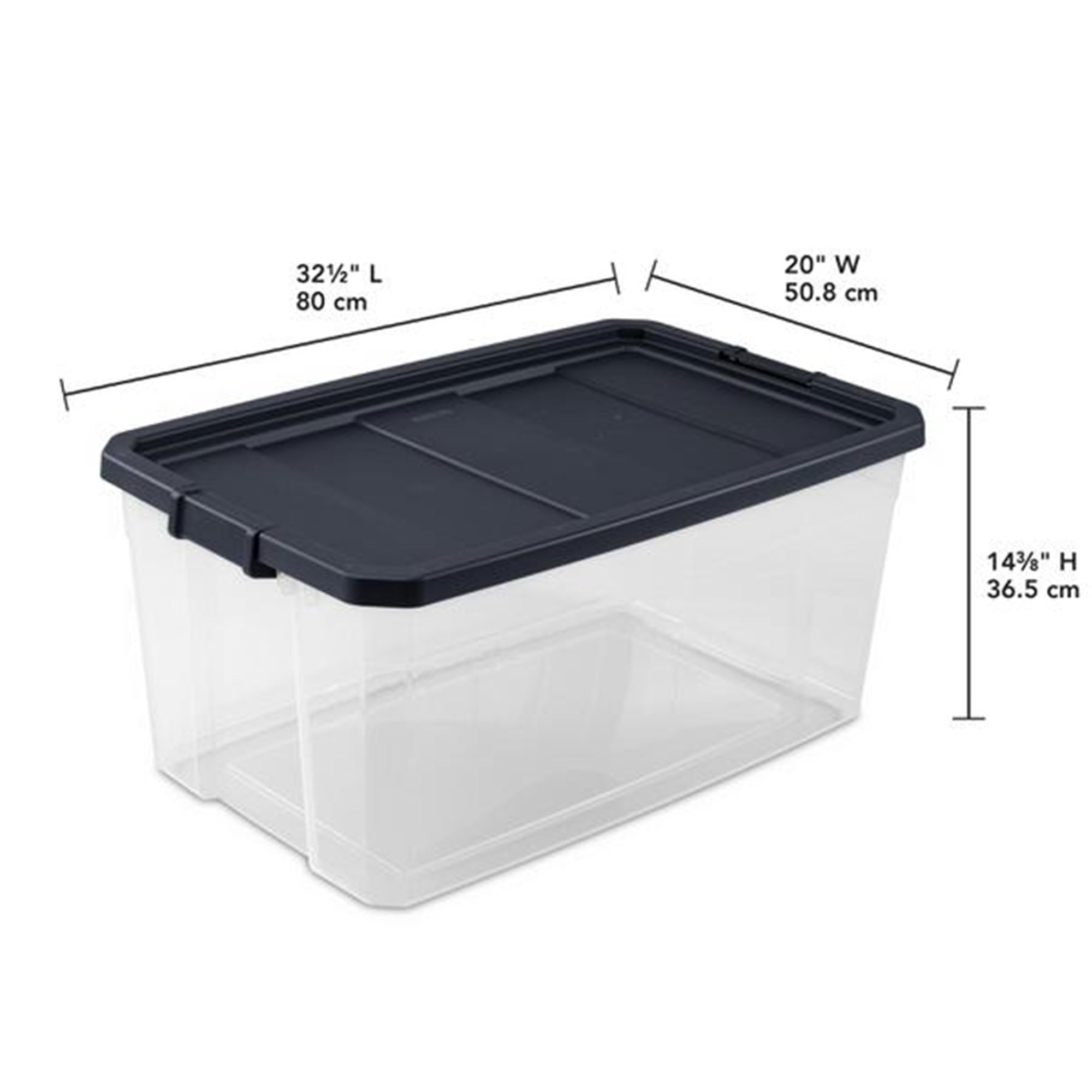 Sterilite 4-Pack 116 Qt Stackable Storage Containers with Secure Latching Lids, Gray - Perfect for Home Organization, Garage Storage & Moving Supplies