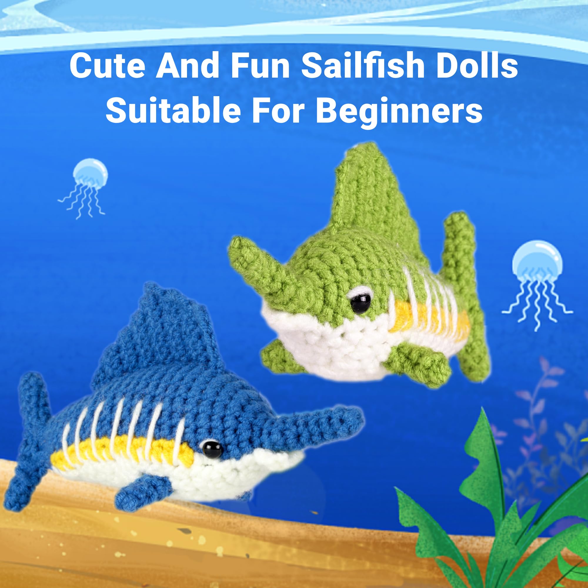 iofficego Beginner Crochet Kit for Adults & Kids - Complete Starter Set with Crochet Hooks, 4-Ply Cotton Yarn & Step-by-Step Video Tutorials - Perfect for DIY Crochet Dolls, Home Decor & Handmade Gifts