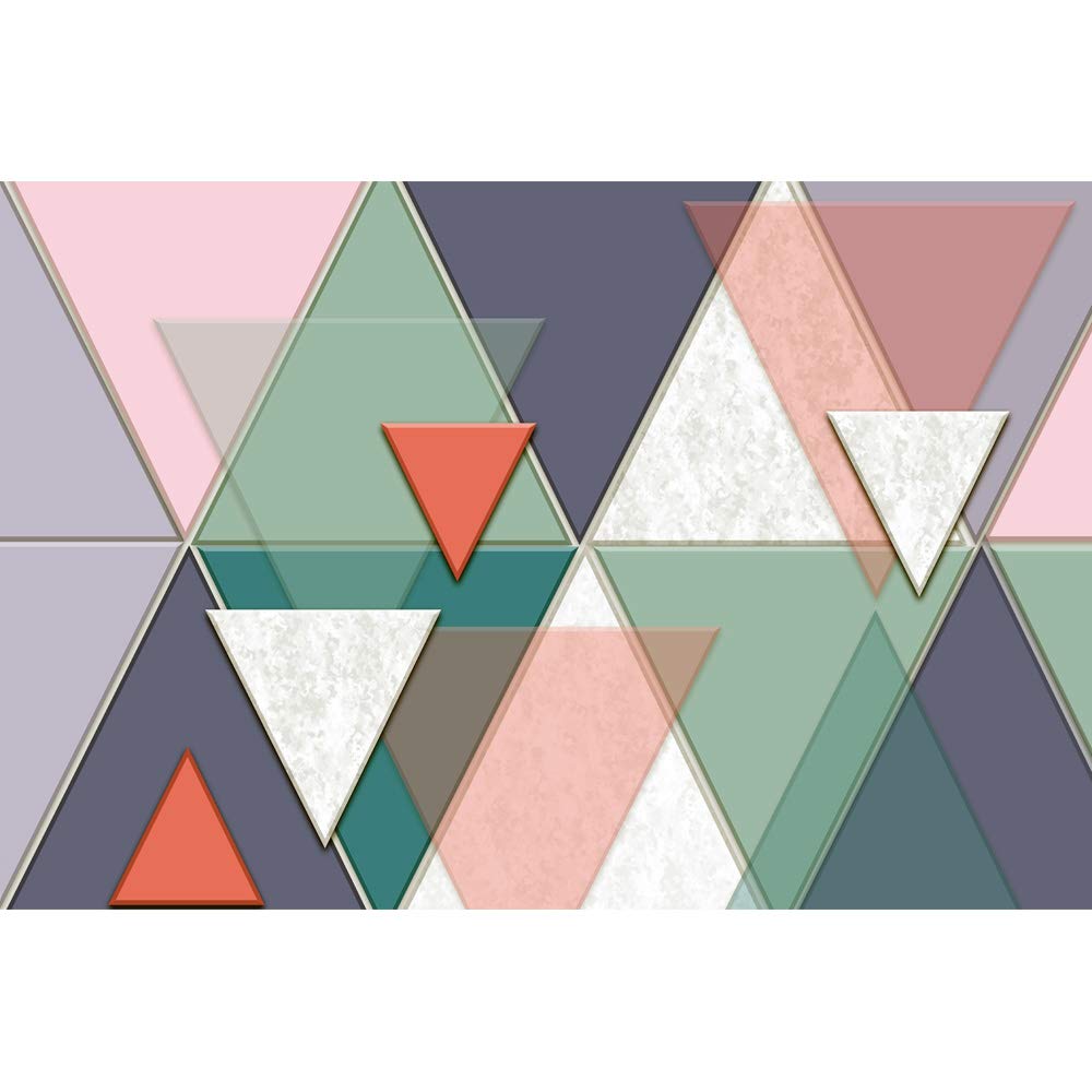 Abstract Geometric Peel and Stick Wallpaper - Removable Wall Mural for Bedroom (66x96 inches) - Modern Home Decor, Accent Wall, Nursery & Living Room Design