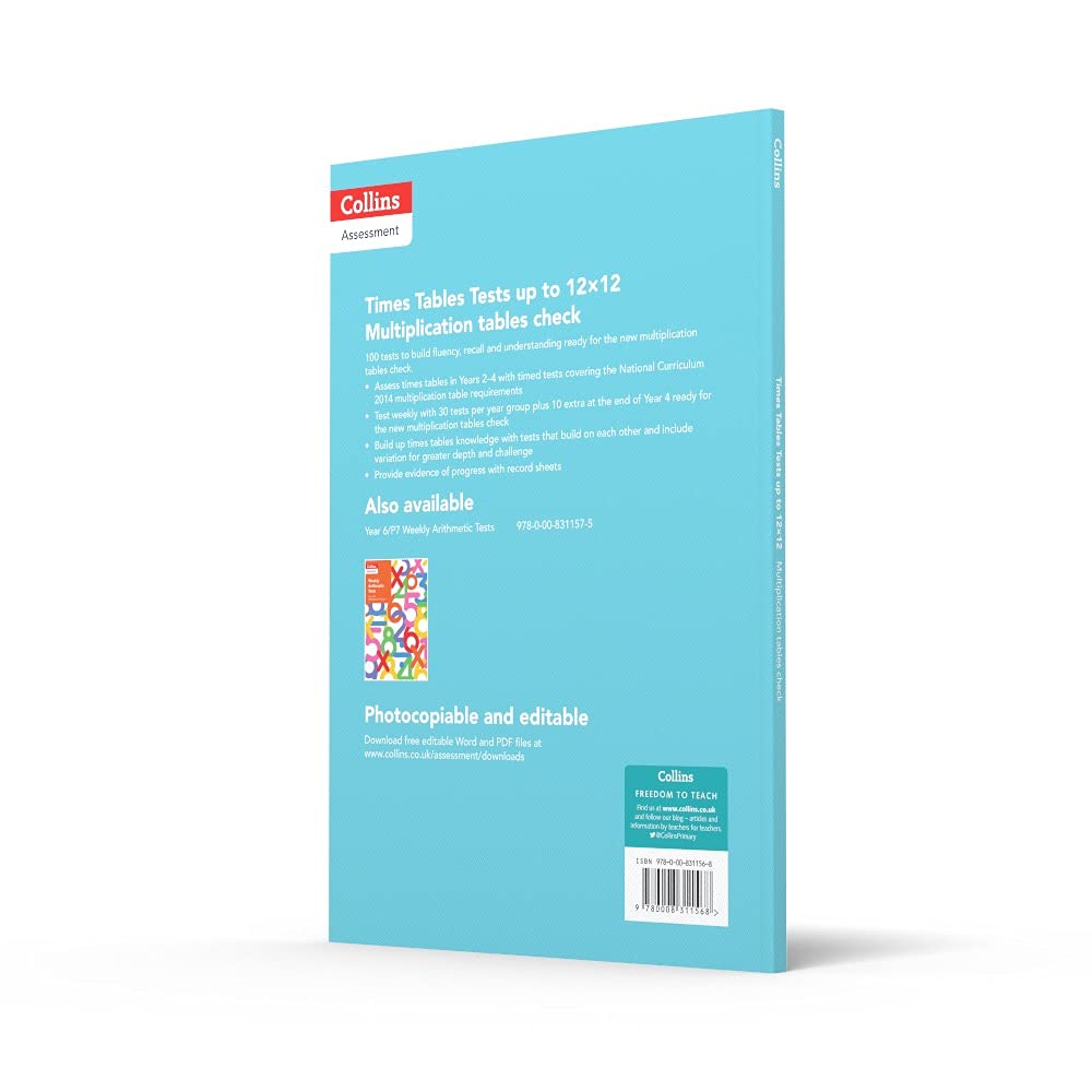 Times Tables Tests Up To 12x12: Collins Assessment Multiplication Practice for Kids | Perfect for Homeschooling & Classroom Learning