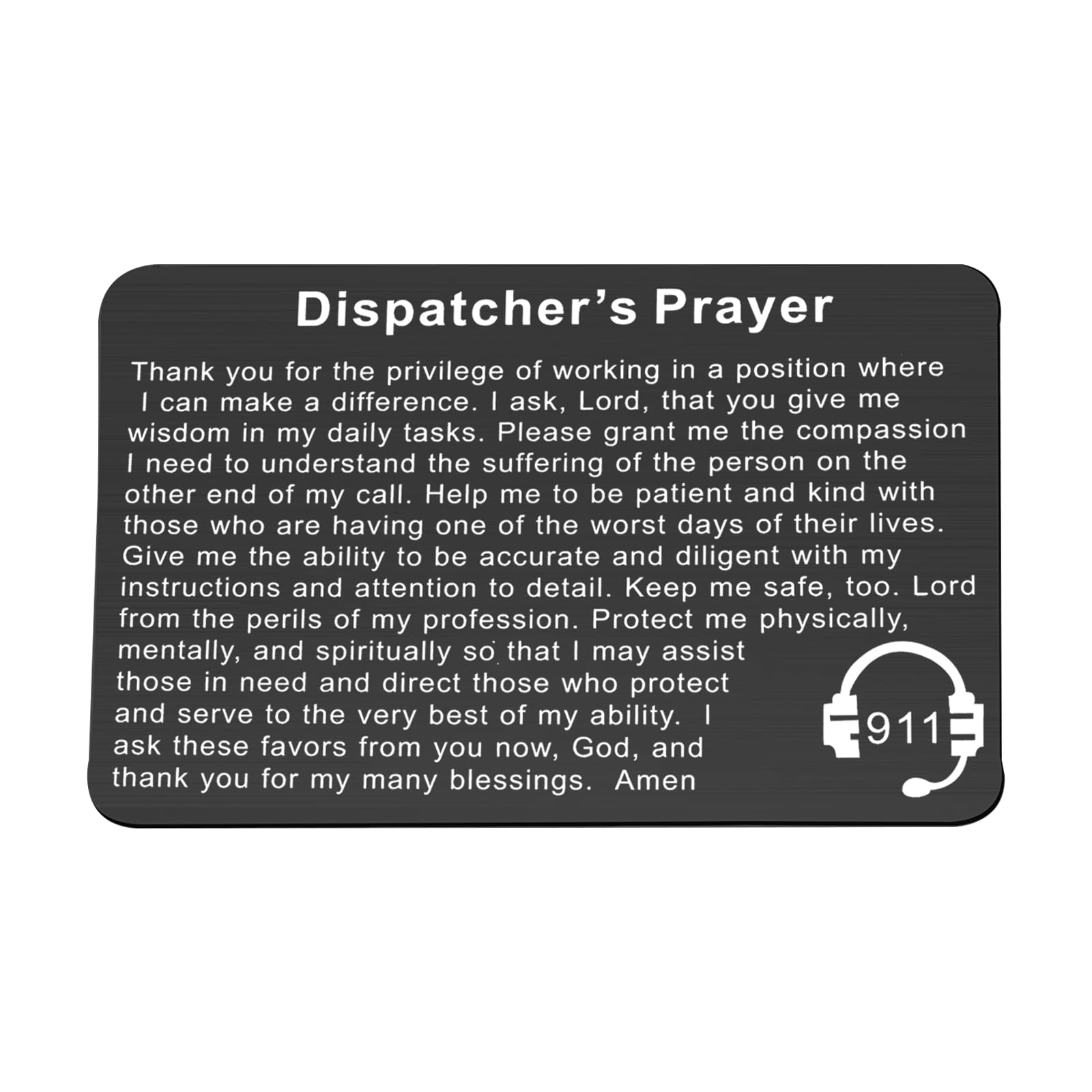 UJIMS Thin Gold Line 911 Dispatcher Gift - Emergency Responder Prayer Wallet Insert with Message Card - Perfect for Police, Firefighters & EMTs - Thoughtful First Responder Appreciation Gift for Daily Use