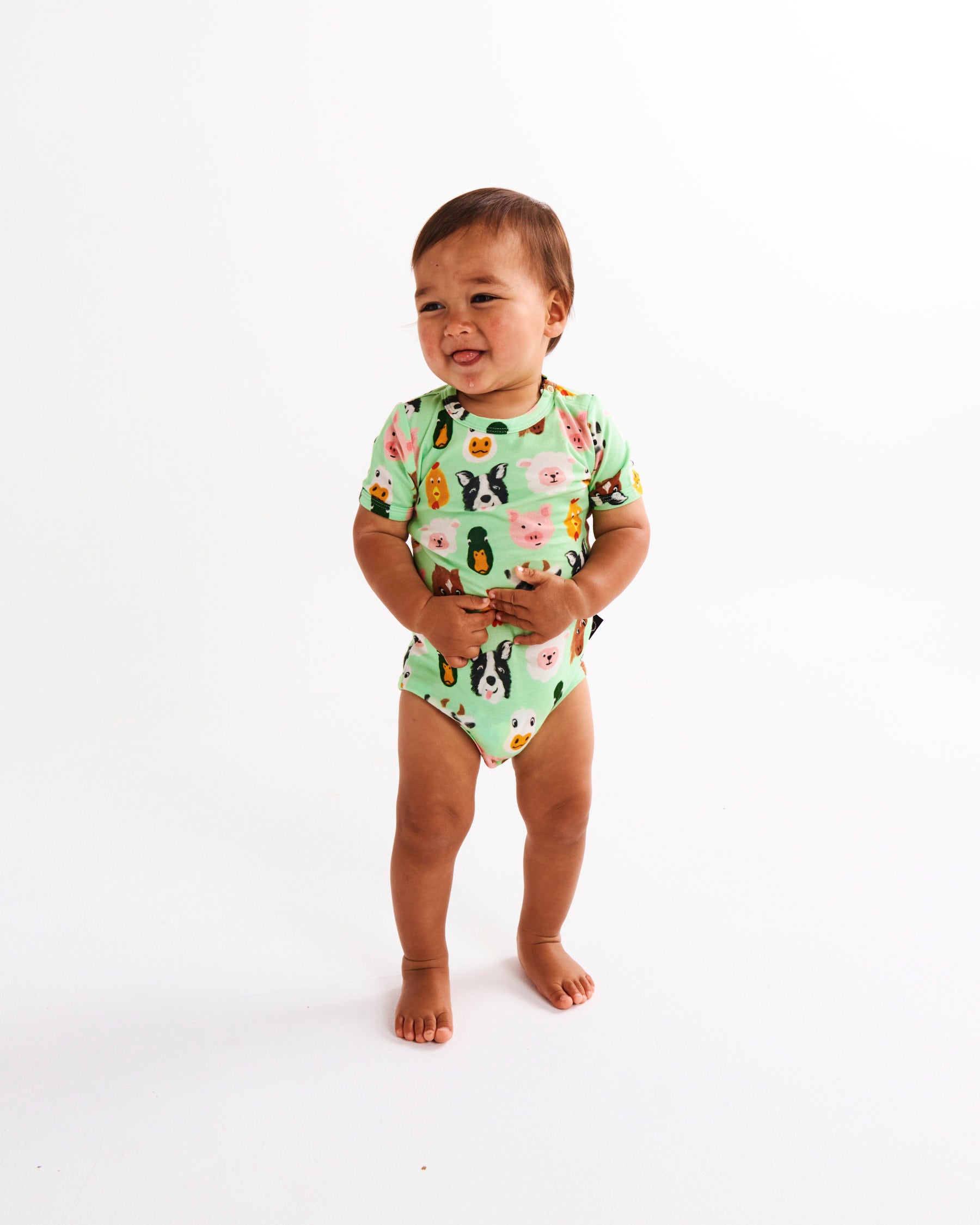 Organic Cotton Short Sleeve Romper for Babies & Toddlers - Farm Friends Collection | Soft, Breathable & Comfortable for Playtime, Daycare & Summer Outfits
