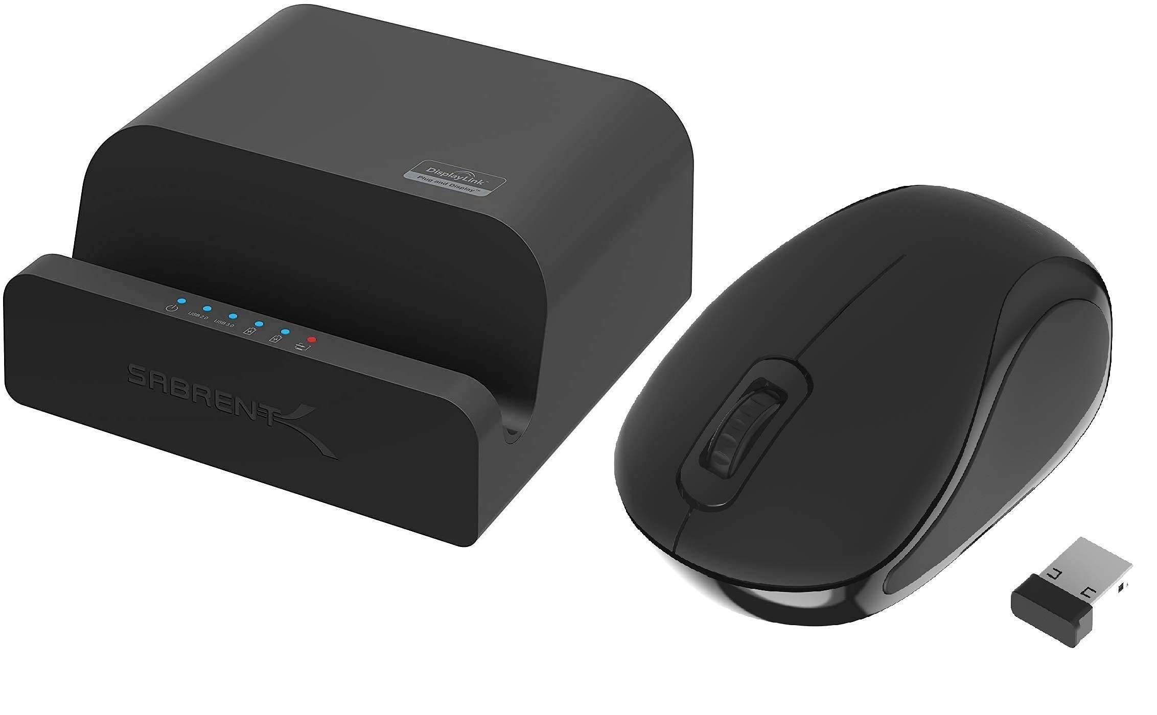 Sabrent Universal USB-C Laptop Docking Station with 4K HDMI, Ethernet, 6 Ports & Mini Wireless Mouse - Portable Travel Dock for MacBook, Dell, HP - Ideal for Home Office, Remote Work & Business Travel