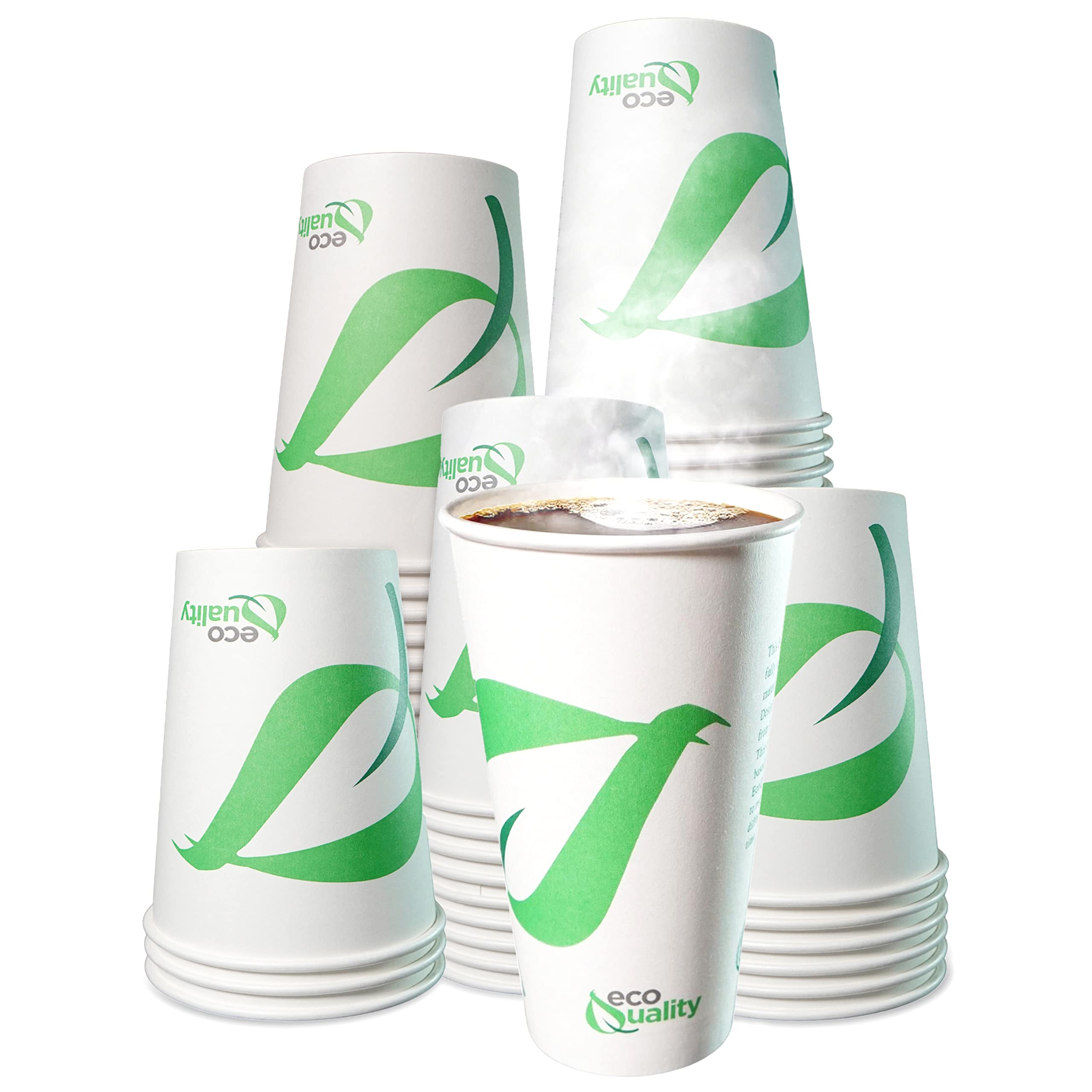 20 oz Compostable Paper Cups - Biodegradable Disposable White Coffee Cups with PLA Lining - Eco-Friendly Hot & Cold Drinkware for Travel, Picnics, Parties, Events (Pack of 400) - Perfect for Coffee Shops, Office Breakrooms, and Outdoor Gatherings
