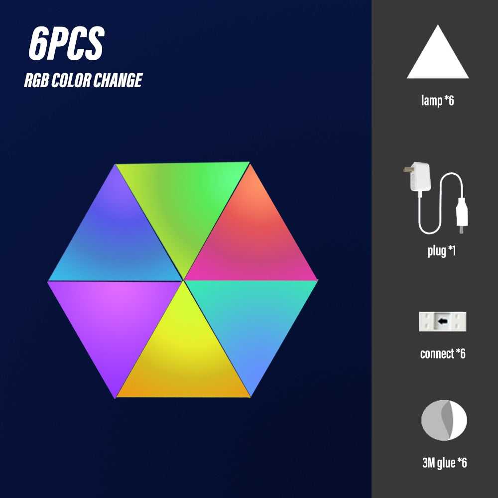 Professional Triangle LED Light Panels with App & Remote Control - RGB Gaming Lights for PC Setup, Streaming Studio & Home Decor