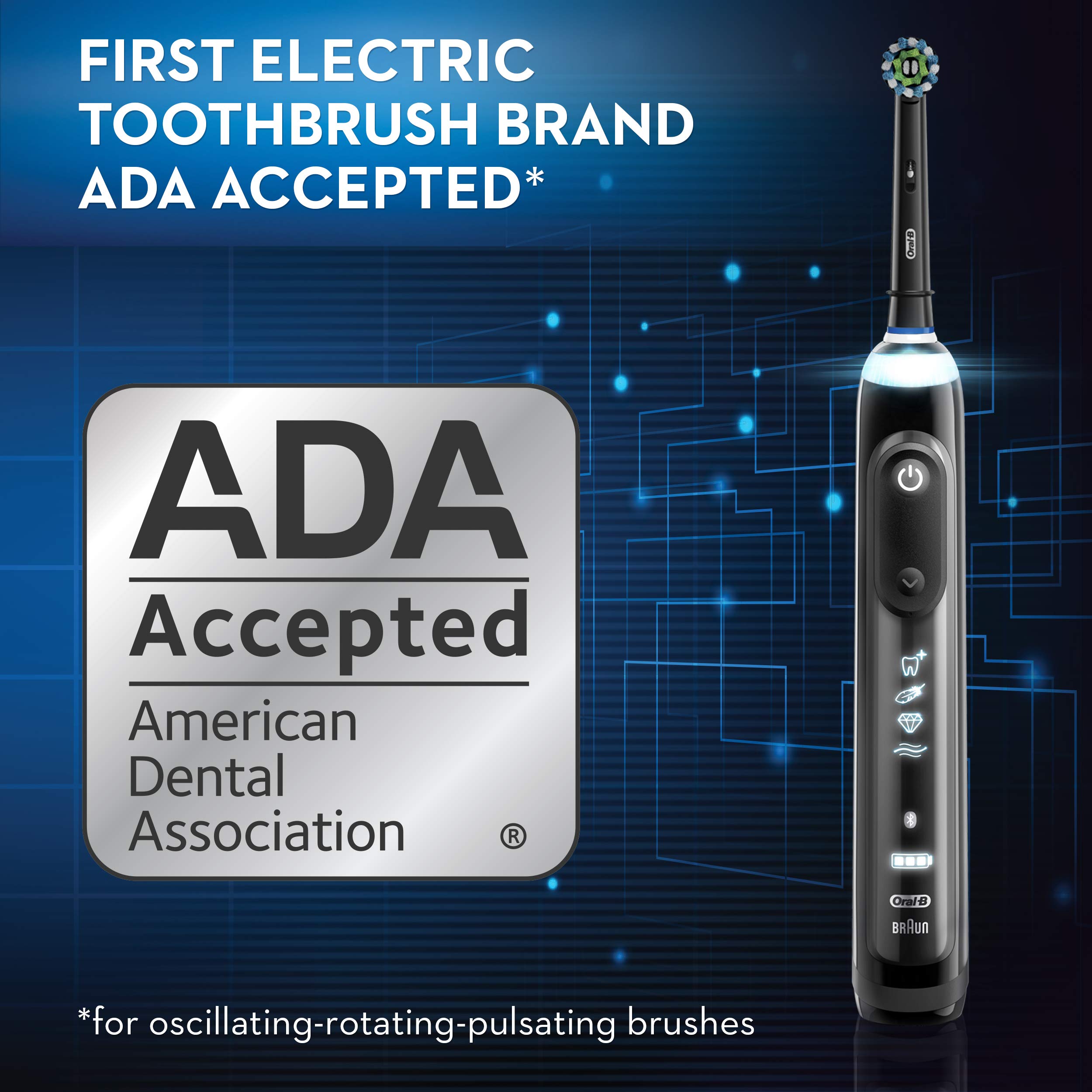 Oral-B Genius 6000 Electric Toothbrush with Smart Pressure Sensor, Black - Rechargeable Toothbrush for Whitening Teeth & Gum Care, Perfect for Travel & Home Use