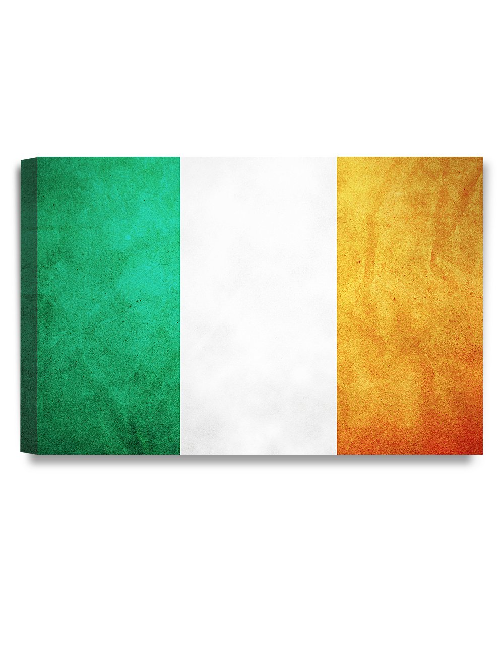 DECORARTS - Irish Flag Giclee Canvas Print 36x24 Inch - Premium Wall Art for Home, Office & Pub Decor - Perfect for St. Patrick's Day & Irish-Themed Rooms
