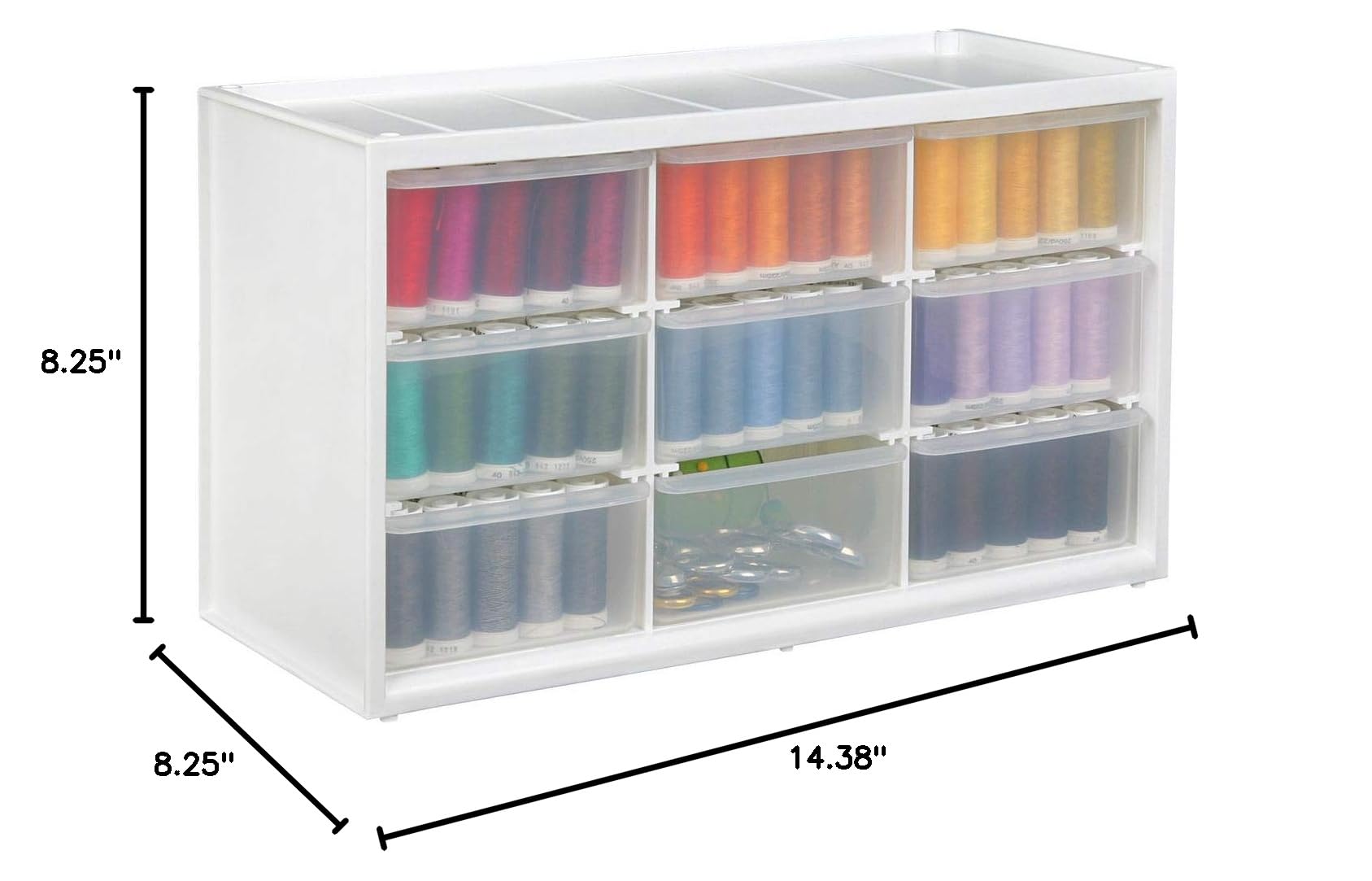 ArtBin 6809PC 9-Drawer Plastic Storage Cabinet for Sewing & Craft Supplies - White with Clear Drawers - Perfect for Organizing Thread, Beads, Buttons & DIY Craft Materials at Home or Studio