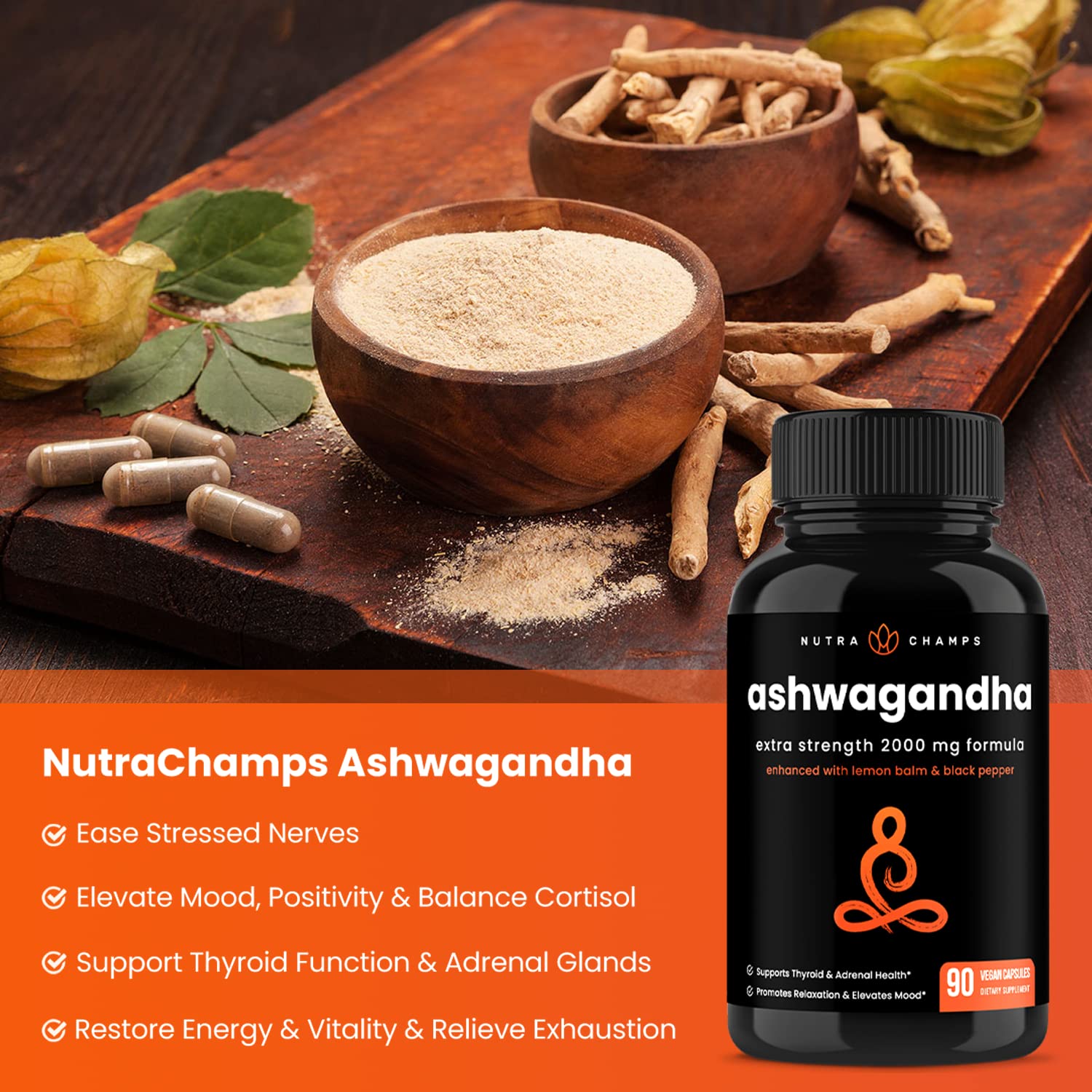 NutraChamps Maca Root & Ashwagandha Supplement Bundle - Natural Energy Booster & Stress Relief - Supports Hormonal Balance & Immune System - Perfect for Workout Recovery & Daily Wellness Routine