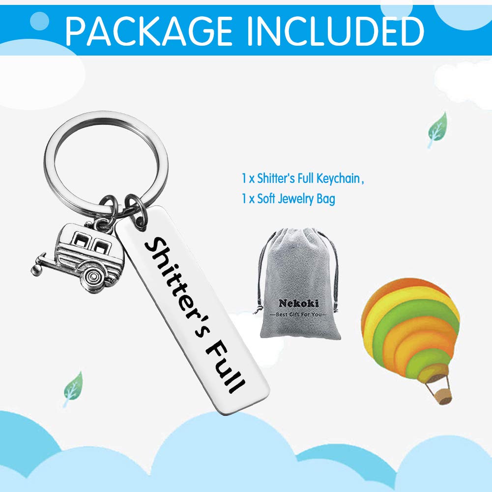 Happy Camper RV Keychain - Unique Gifts for Men & Women | Nekoki Shitter's Full Camper Keychain | Perfect for Camping Enthusiasts, RV Travel & Outdoor Adventures