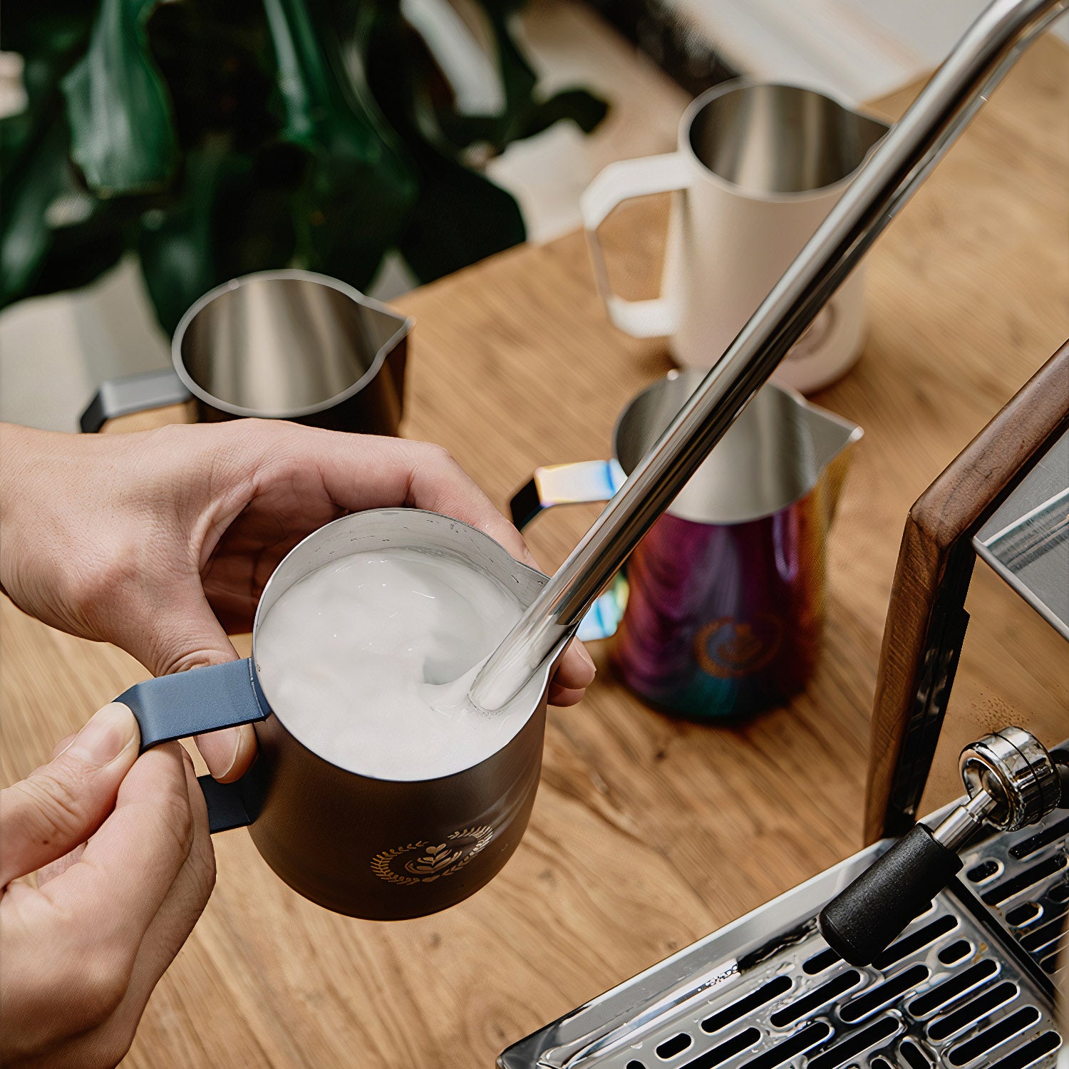 Premium Stainless Steel Latte Art Milk Pitcher - 12oz Barista Coffee Frothing Jug for Perfect Foam & Espresso Drinks - Ideal for Home & Cafe Use