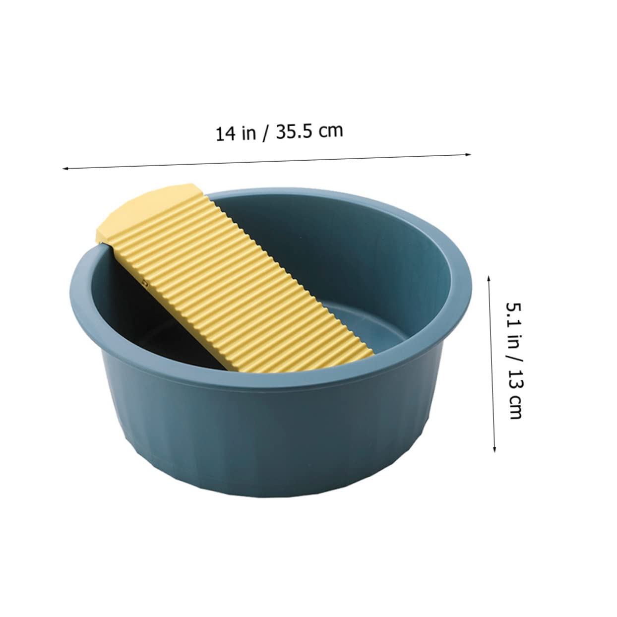 SOLUSTRE Portable Hand Washing Tub with Washboard - Compact Travel Laundry Basin for Underwear, Socks & Small Clothes - Durable PP Material for Camping, Dorms & RV Trips