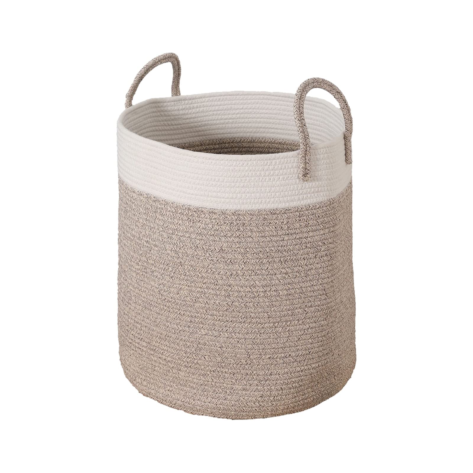 Comigeewa Large Cotton Rope Storage Basket with Handles - Organizer for Clothes, Toys, Comforters & Laundry - Perfect for Bedroom, Nursery, Playroom & Bathroom Organization