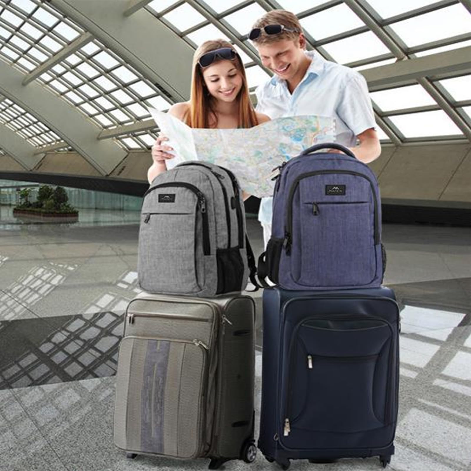 Matein Slim Laptop Backpack for Men & Women - Lightweight Travel Backpack with 15.6