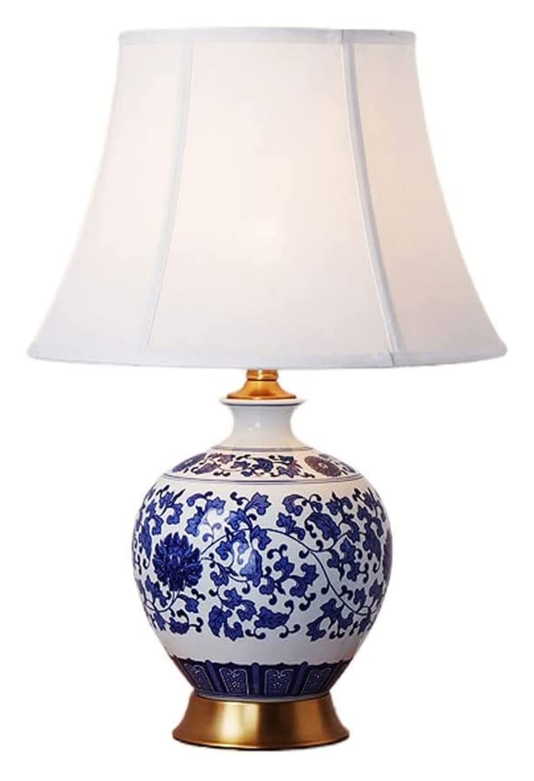 Blue and White Ceramic Table Lamp - 22