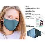 BODICO Kids Washable Face Mask - Soft & Breathable Teal Fabric - Perfect for School, Travel & Daily Protection