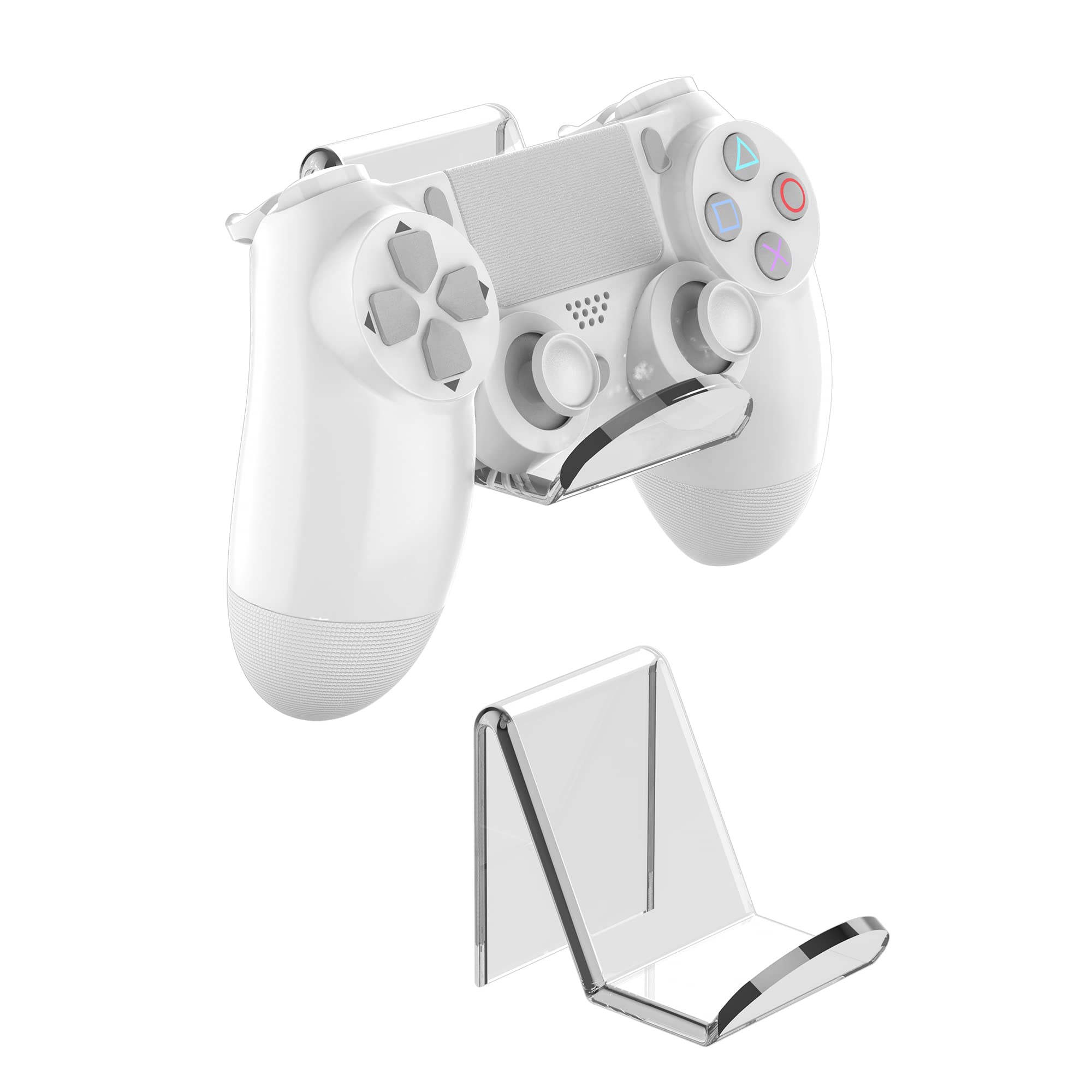 2-Pack Universal Game Controller & Headset Wall Mount Holder - No Screws, Easy Install for PS5, PS4, Xbox - Perfect Gaming Accessory for Organized Gaming Setup (White)