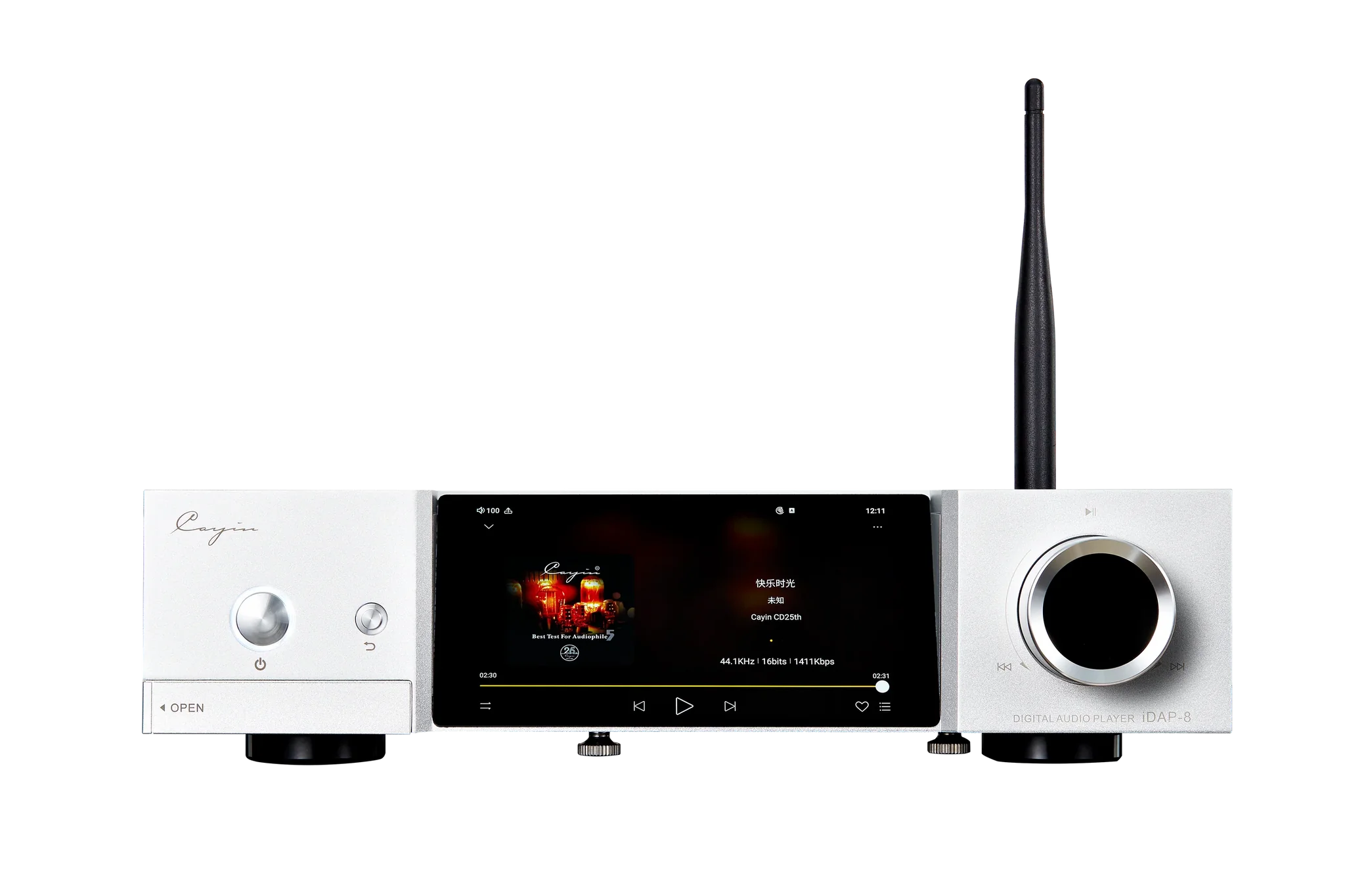 Cayin IDAP 8 Silver Desktop Digital Audio Transport - High-End HiFi Music Streamer for Audiophiles | Perfect for Home Theater & Studio Recording Setups