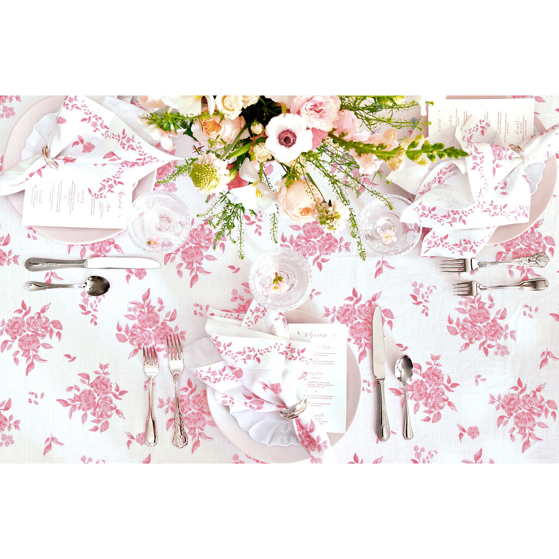 Jolie Fleur Table Throw - Elegant Floral Table Cover for Dining & Decor | Perfect for Weddings, Parties & Home Styling