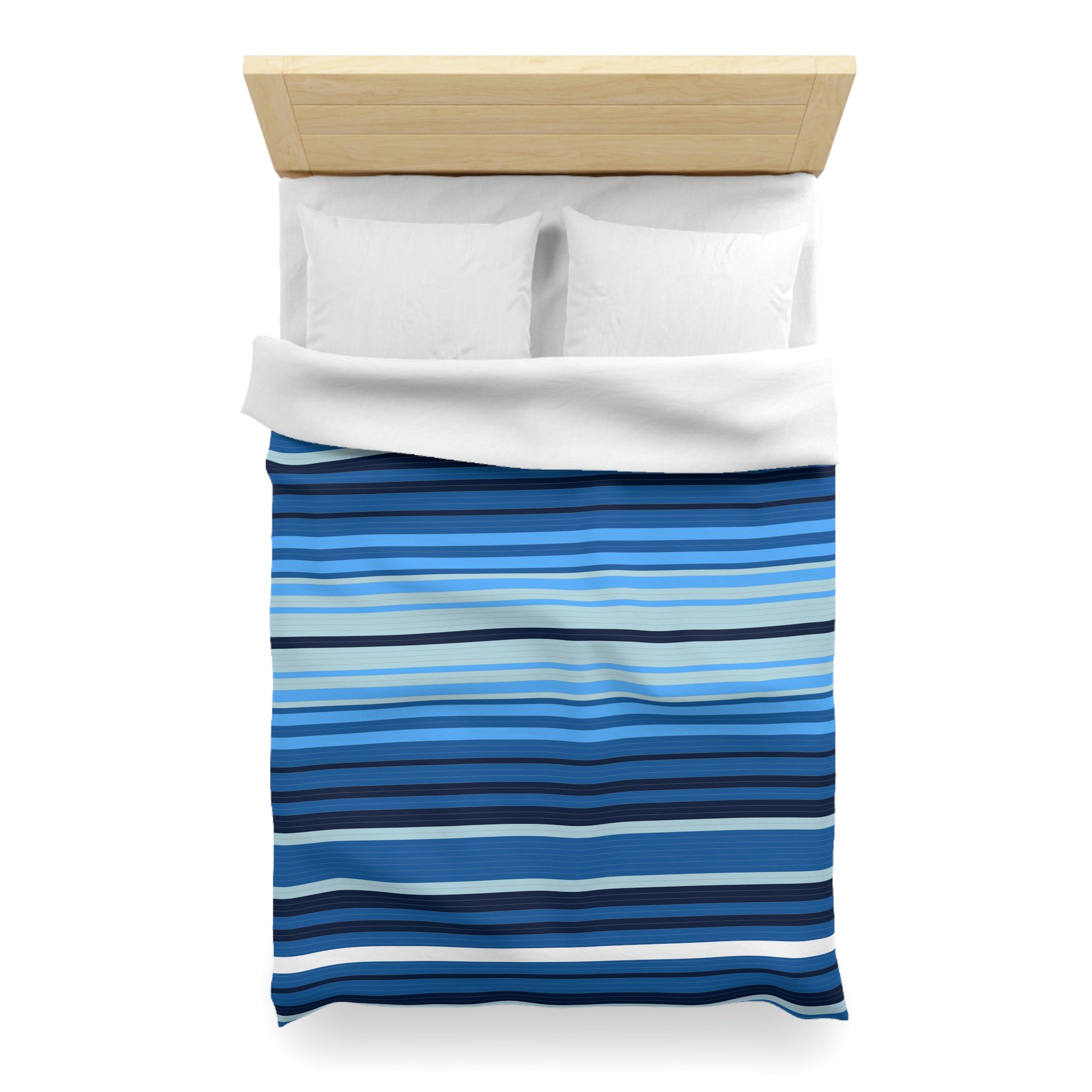 Sweetwater Striped Microfiber Duvet Cover Set - Soft Breathable Bedding Comforter Cover for All Seasons - Perfect for Master Bedroom, Guest Room & Dorm Decor