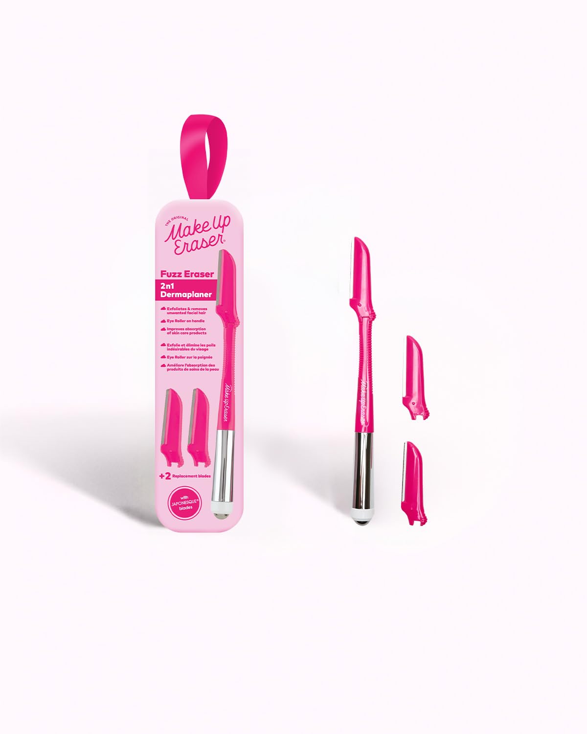 The Original MakeUp Eraser Fuzz Eraser - 2-in-1 Dermaplaning Facial Razor & Cooling Eye Roller for Exfoliation, Hair Removal & Face Massage | Perfect for Skincare Routine, Travel & Spa Days