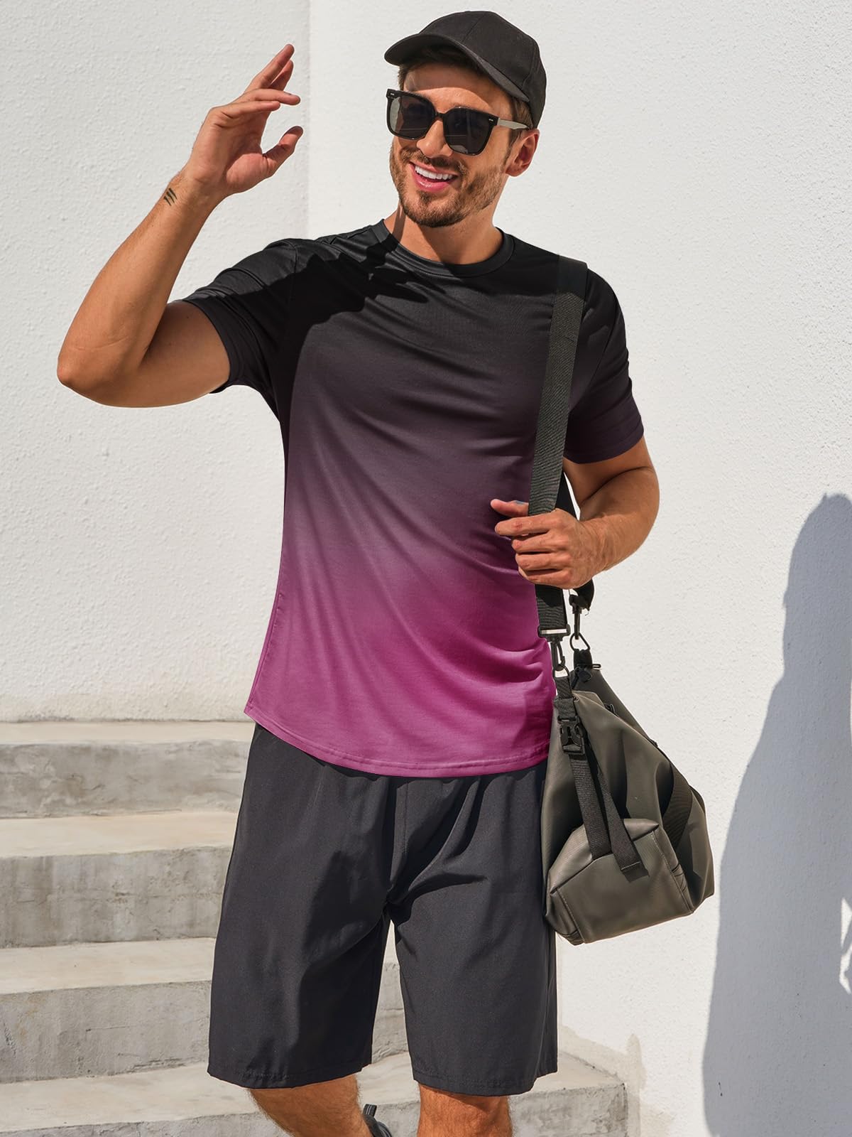 RRHSS Men's Muscle Fit Gym T-Shirt - Short Sleeve Workout Shirt for Bodybuilding & Athletic Training - Breathable Cotton Tee - Perfect for Gym, Weightlifting & Casual Wear